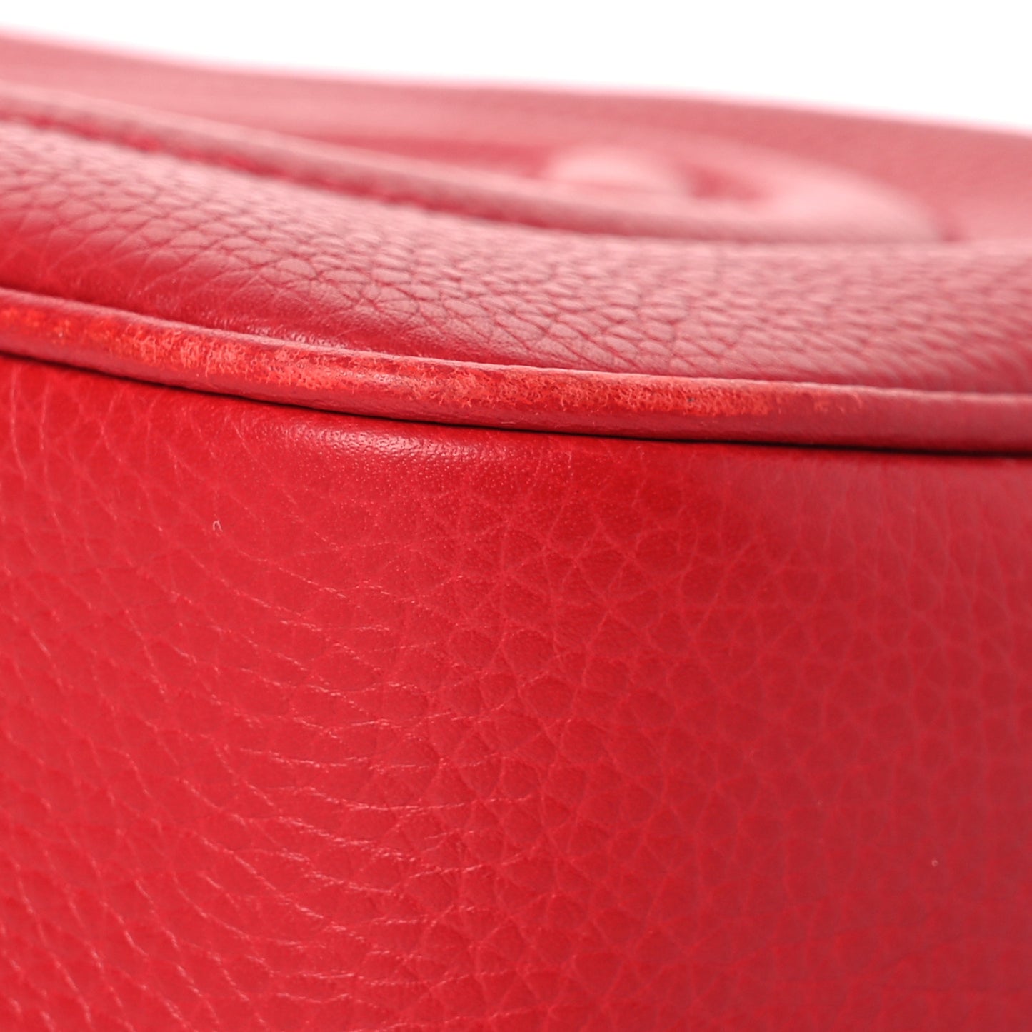 Pebbled Calfskin Small Soho Disco Bag Vibrant Red