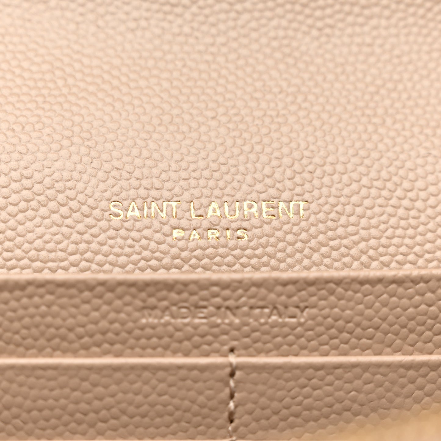 Grain De Poudre Mixed Matelasse Triquilt Monogram Chain Wallet Dark Beige