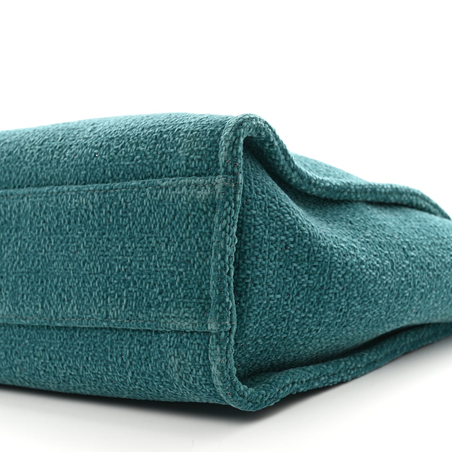 Lurex Boucle Small Deauville Tote Turquoise