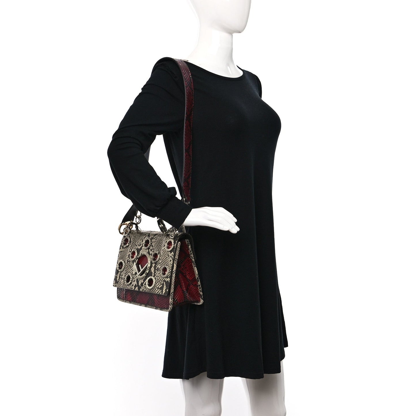 Snakeskin F is Fendi Kan I Shoulder Bag Roccia Red