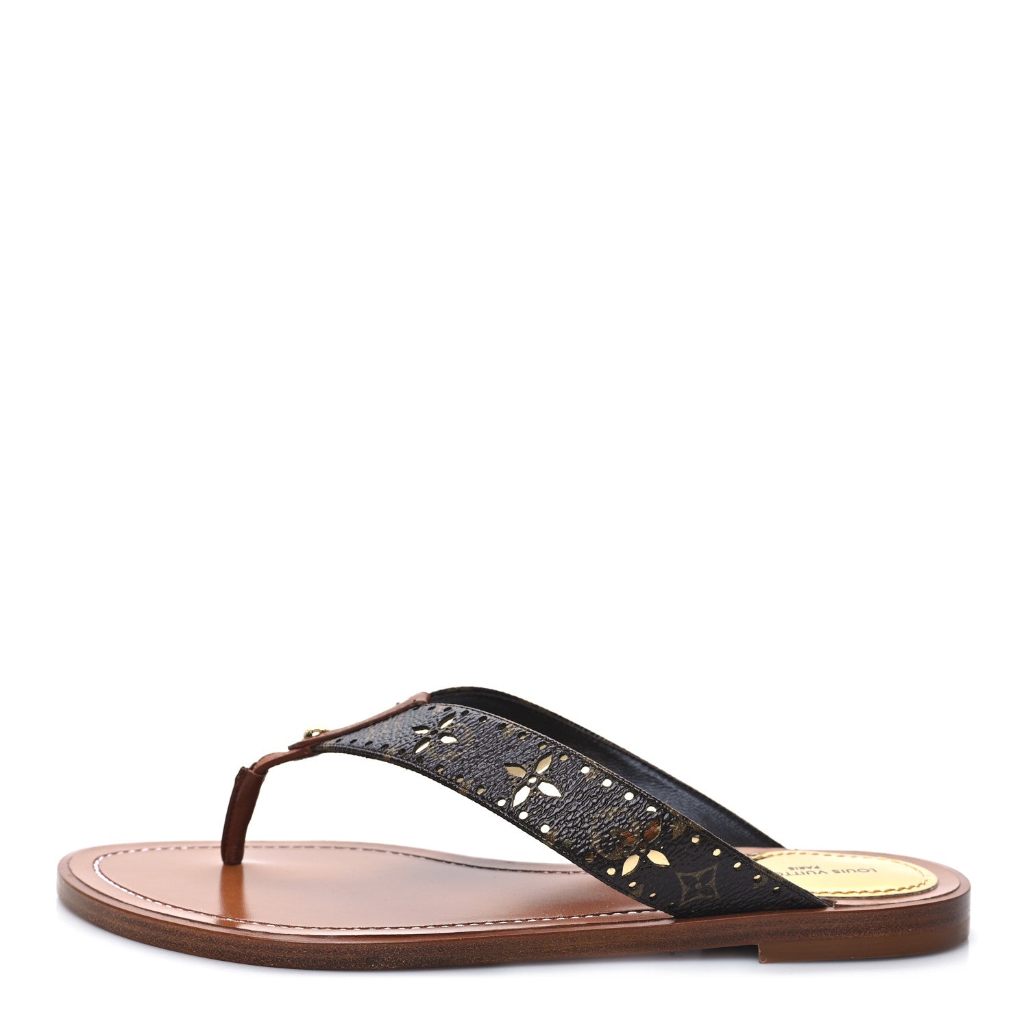Louis Vuitton Monogram Sunny Flat Thong Sandals 36.5 Brown 1 of 8