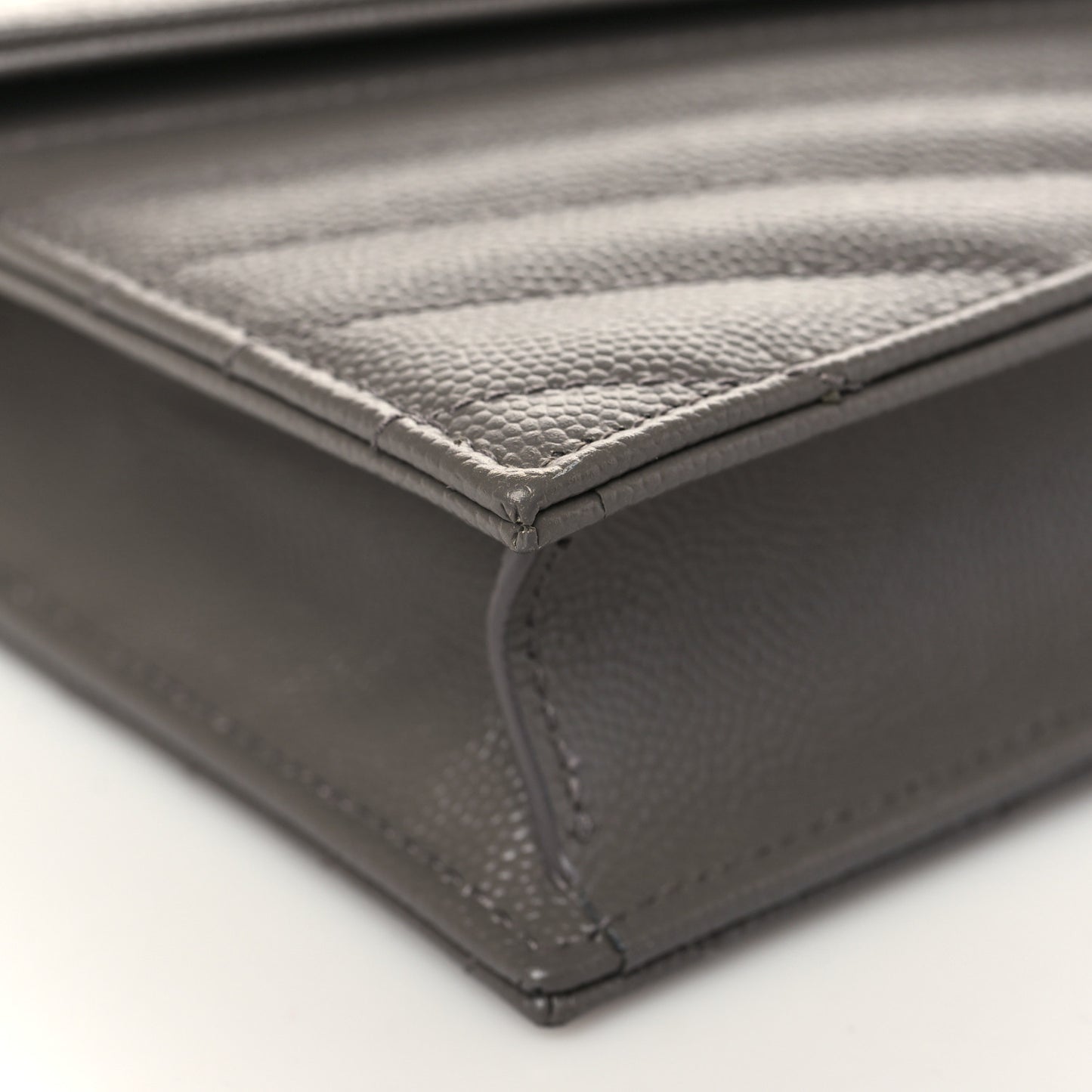 Grain De Poudre Matelasse Chevron Monogram Envelope Chain Wallet Earth