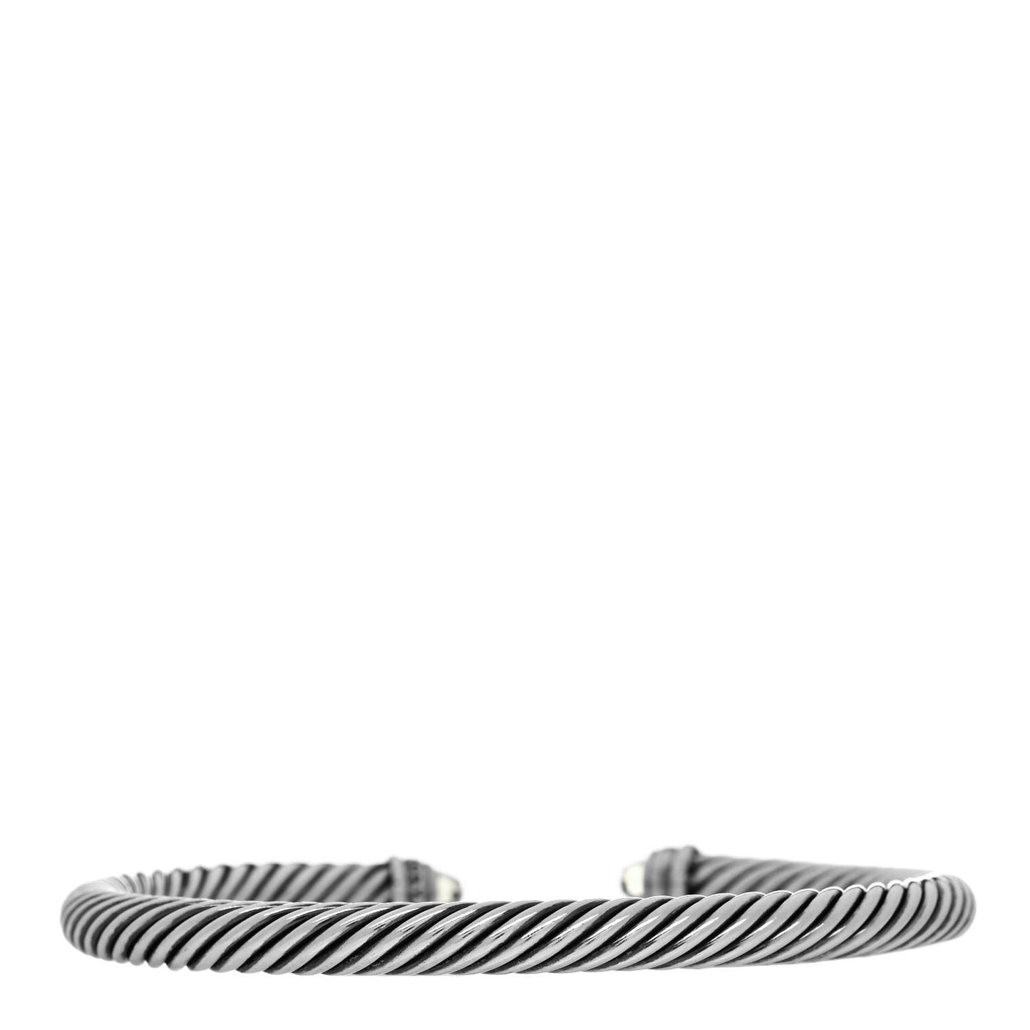 Sterling Silver Diamond Prasiolite 5mm Cable Classics Bracelet