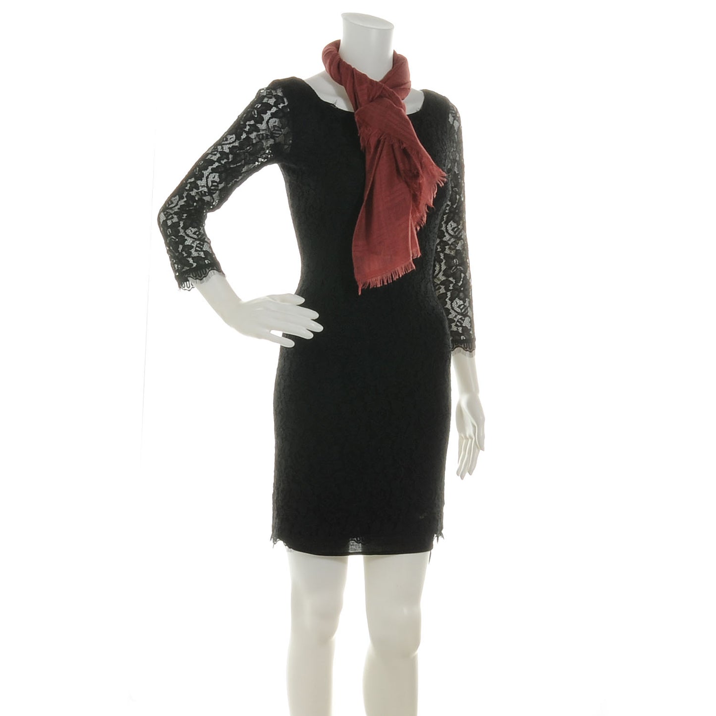 Cashmere Silk Sequins Plaid Logo Scarf Shawl Red