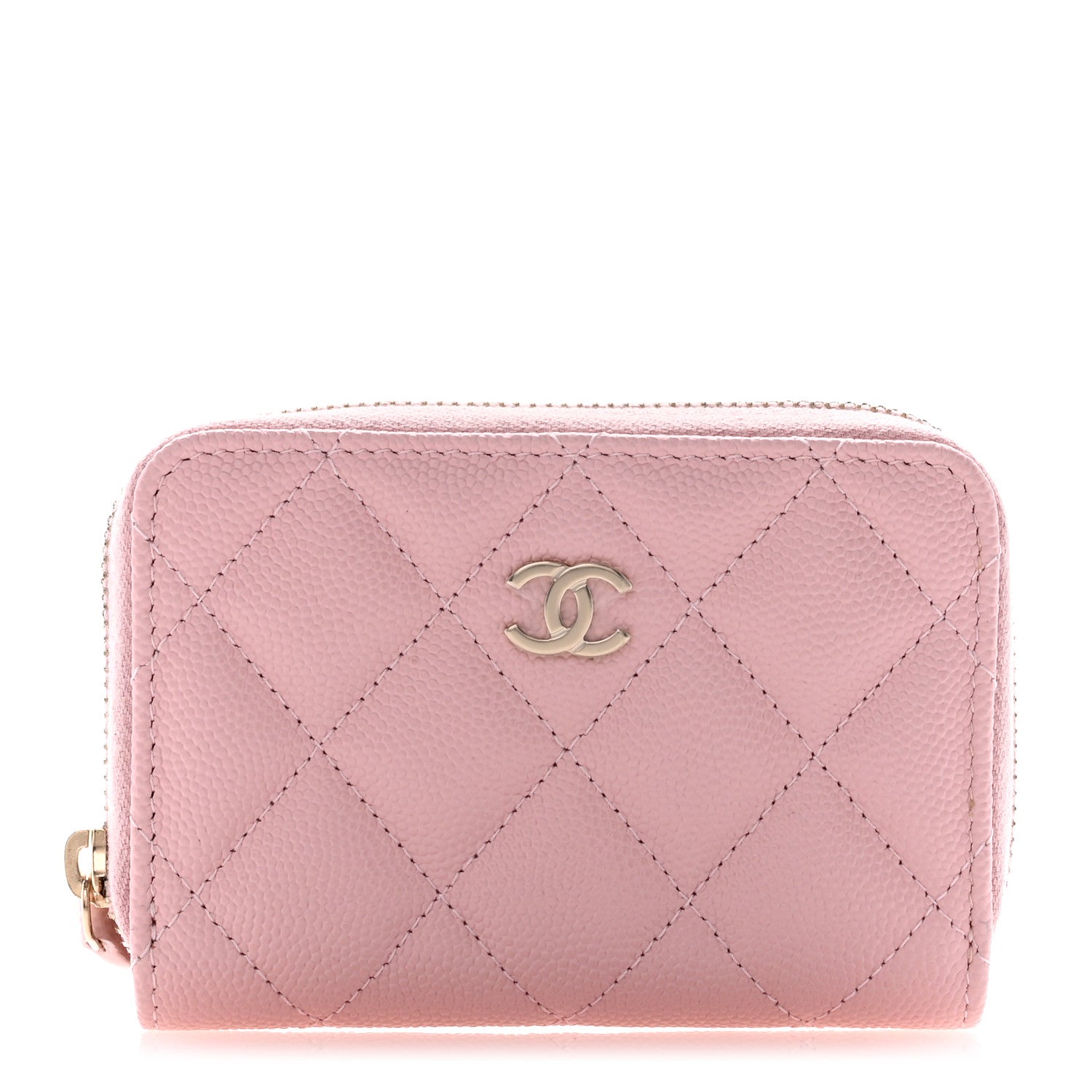 Chanel Caviar Quilted Zip Coin Purse Light Pink 1 of 7