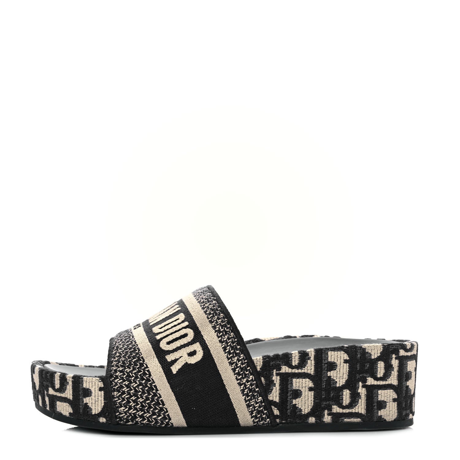 Christian Dior Oblique D-Way Platform Slide Sandals 36 Deep Blue