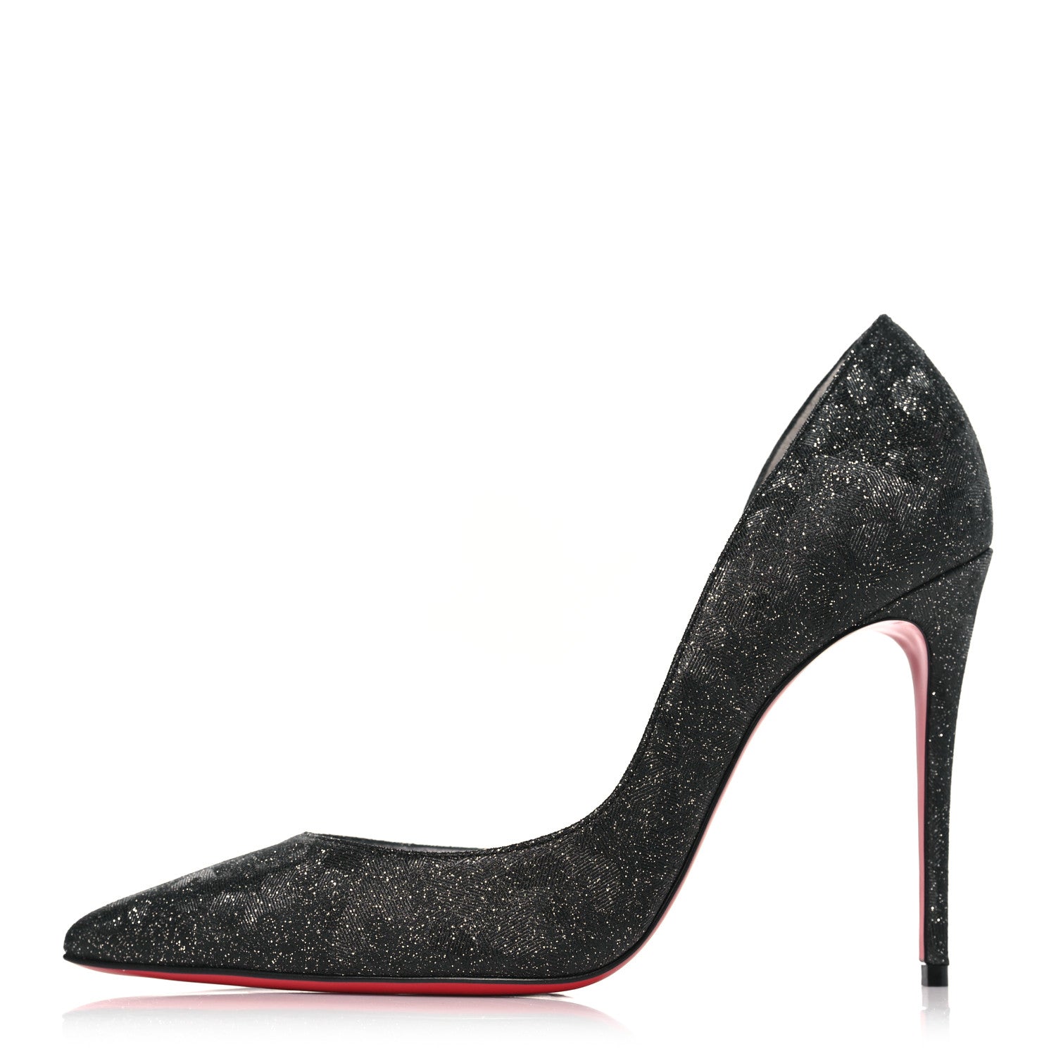 Christian Louboutin Glitter Iriza Kid Flinstar 100 Pumps 38.5 Black 1 of 8