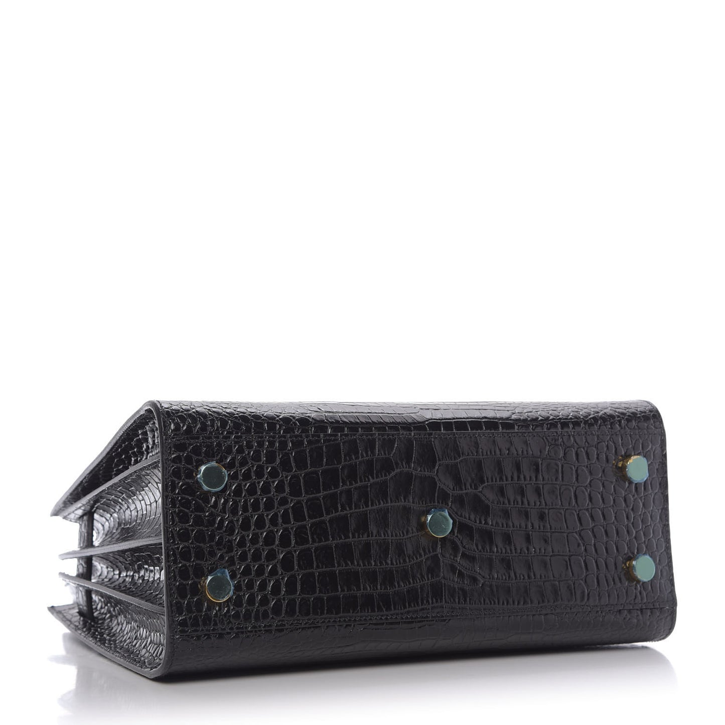 Calfskin Crocodile Embossed Baby Sac De Jour Black