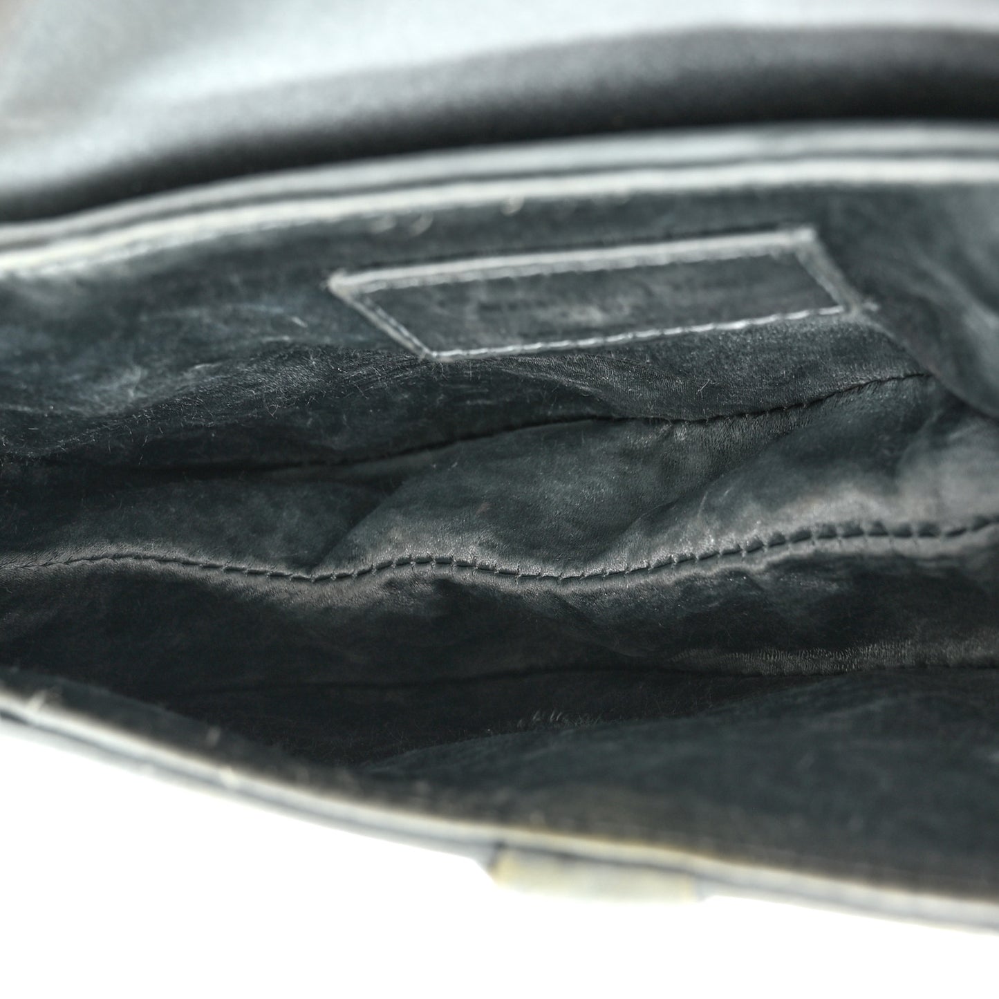 Satin Crystal Mini Saddle Bag Blue Gray