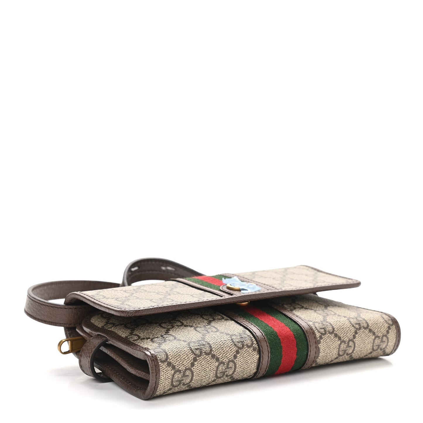 GG Supreme Monogram Web Ophidia Crossbody Wallet Beige New Acero