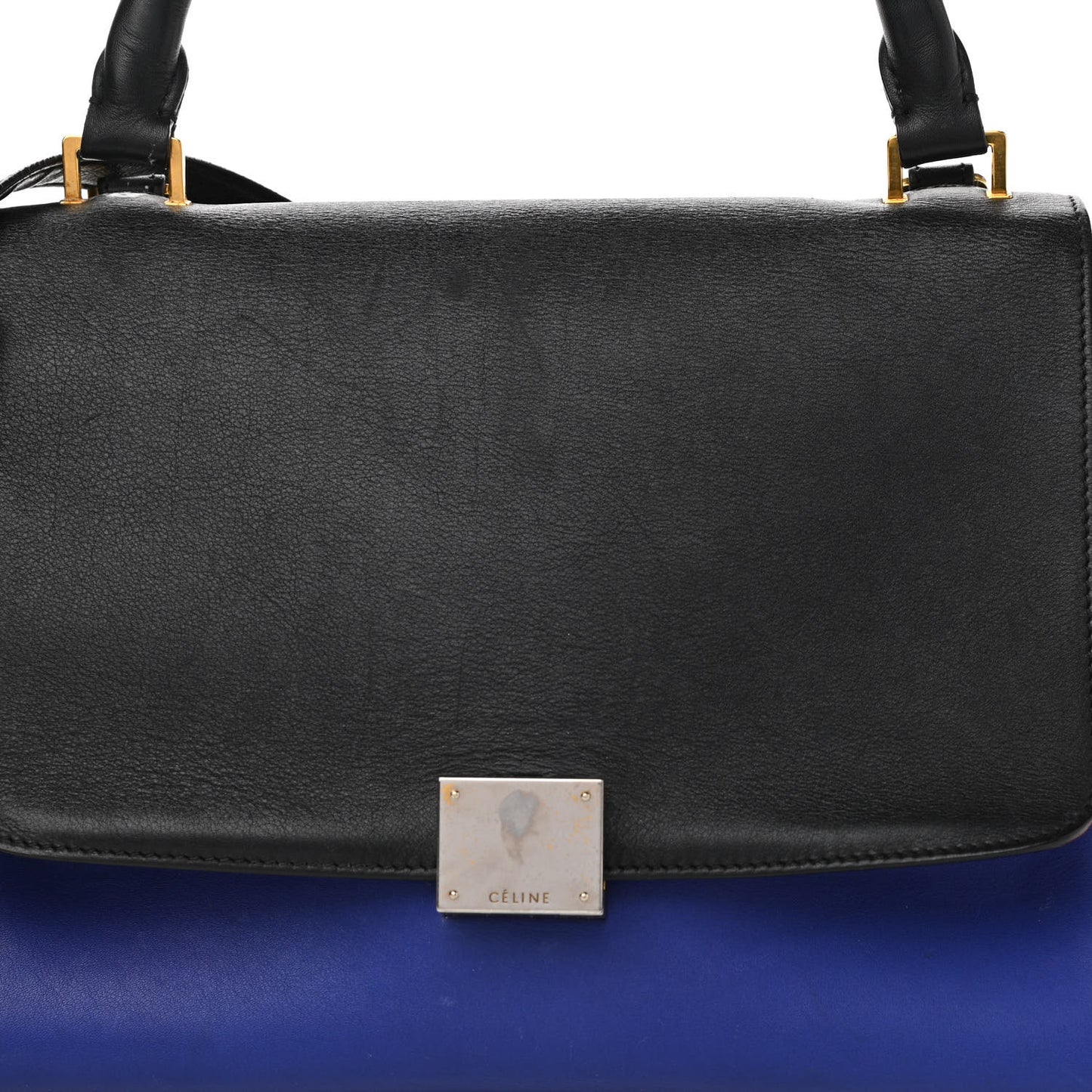 Smooth Calfskin Medium Tri-Color Trapeze Black