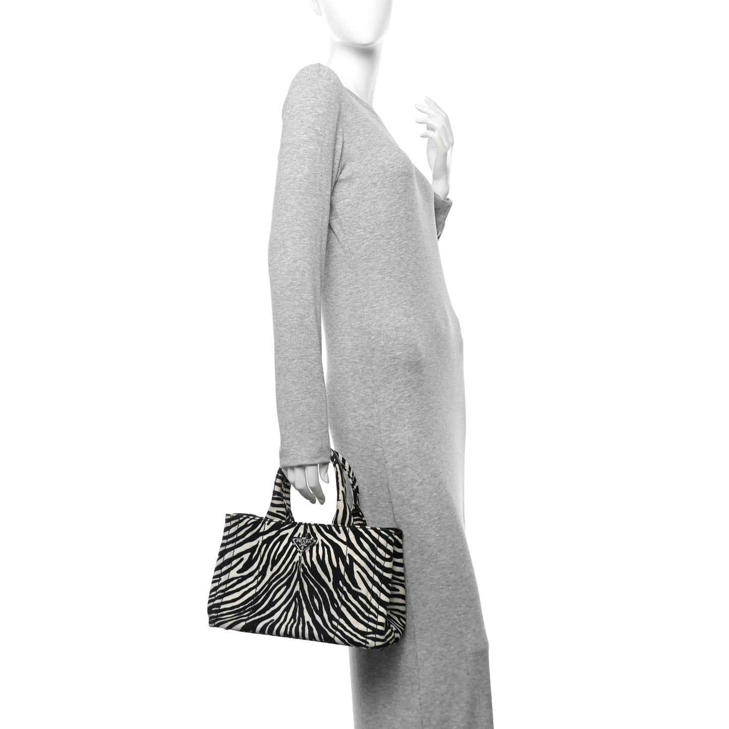 Canapa Zebra Print Small Tote White Black