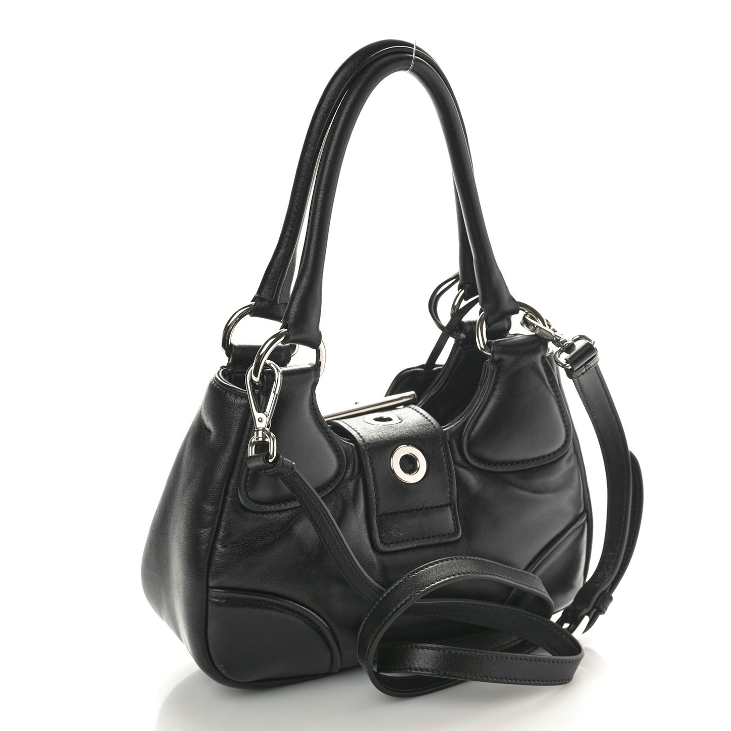 Nappa Soft Padded Re-Edition 2002 Moon Bag Black