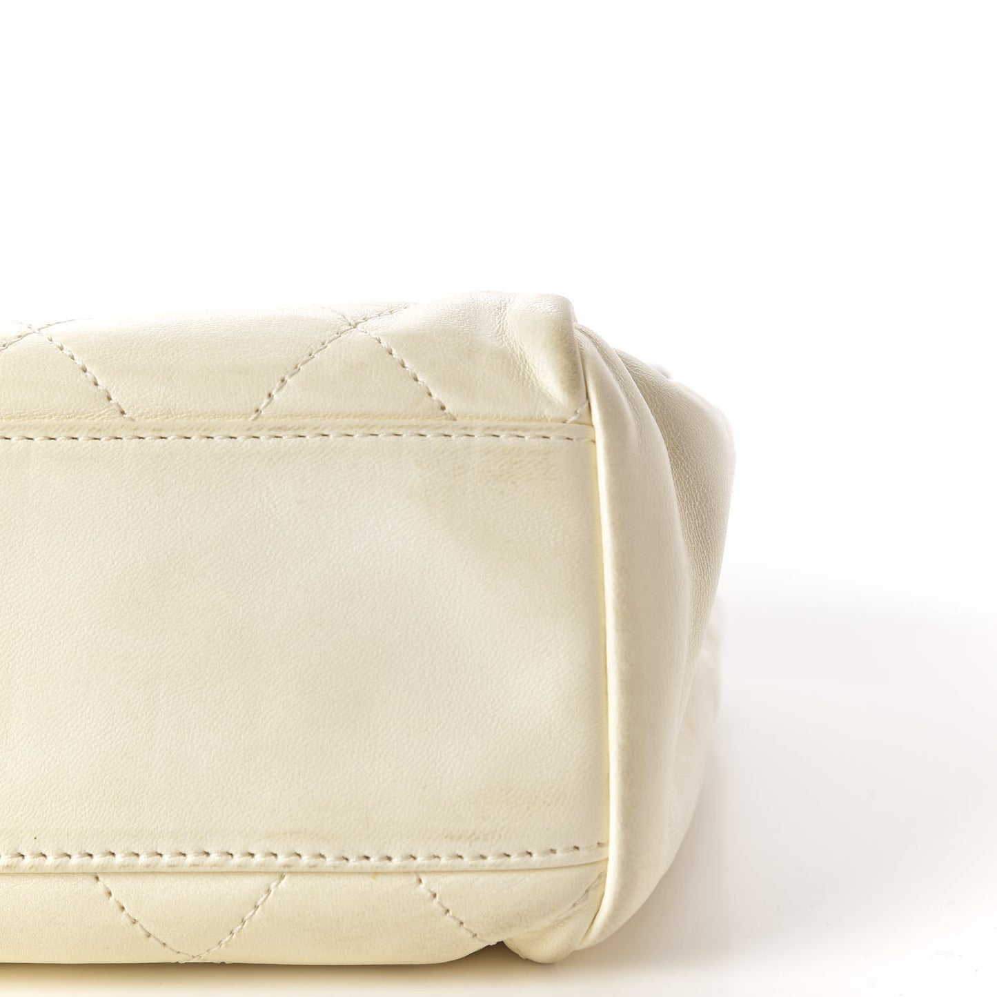 Lambskin Quilted Mademoiselle Flap White