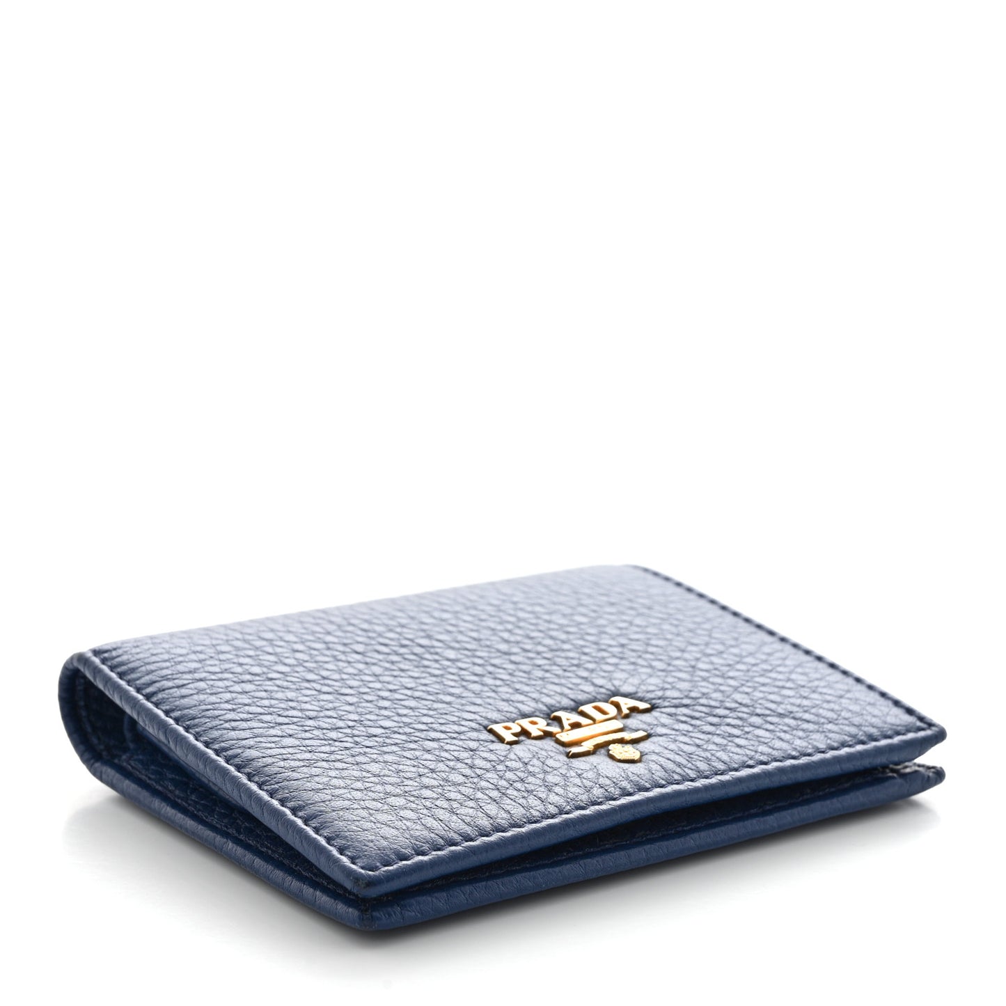 Vitello Daino Small Bi-Fold Wallet Bluette