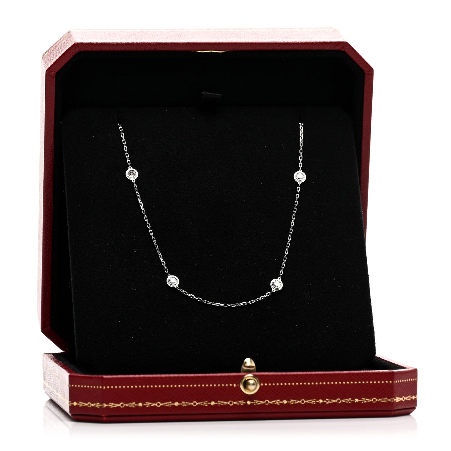 18K White Gold 8 Diamond D'Amour Station Necklace