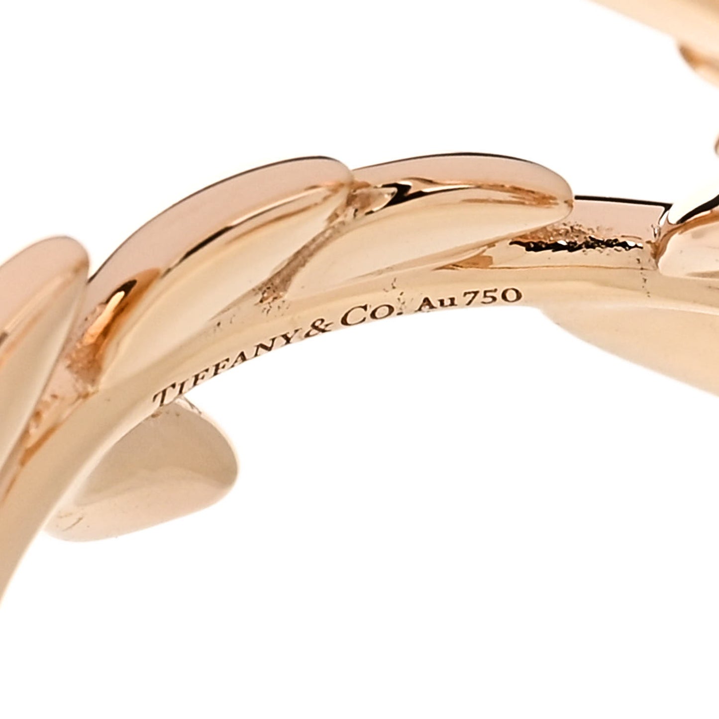18K Rose Gold Paloma Picasso Olive Leaf Bypass Ring 54 7