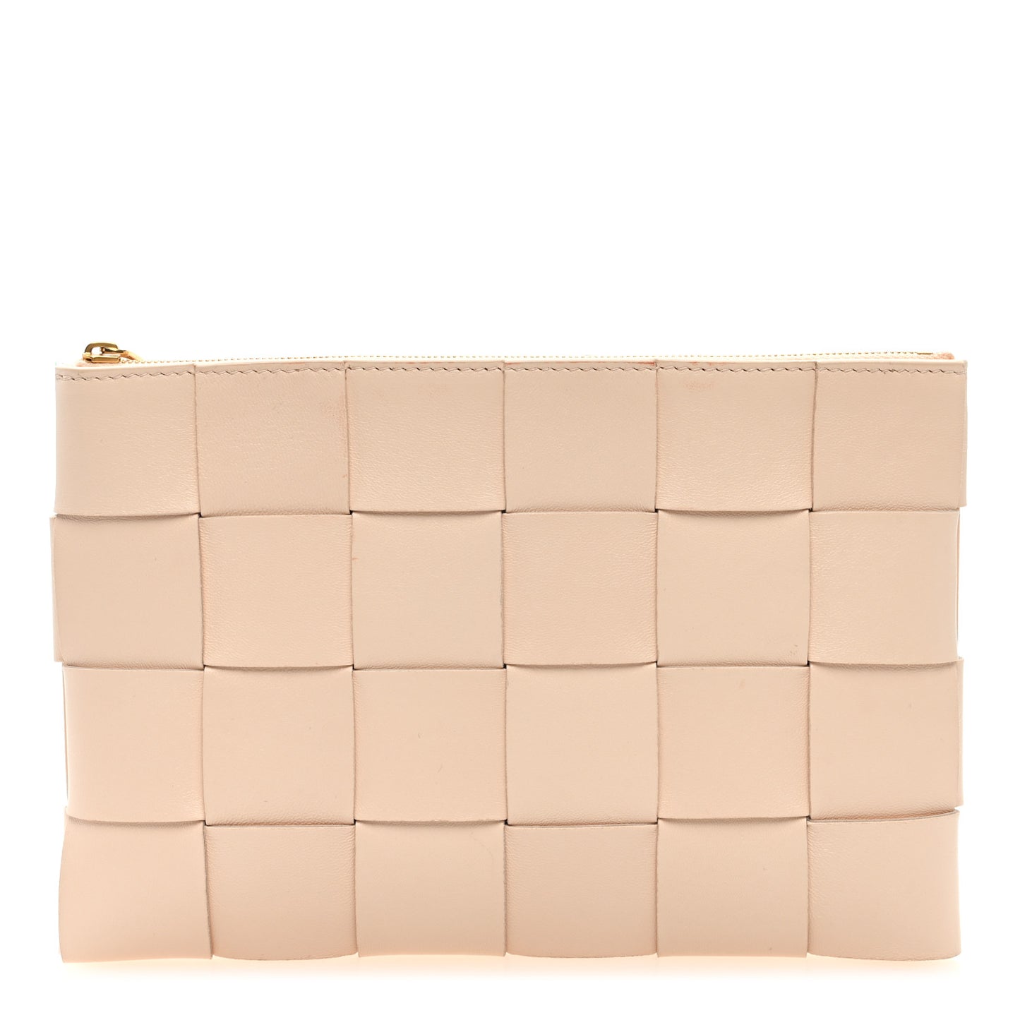 Nappa Maxi Intrecciato Small Cassette Flat Zip Pouch Melon Washed