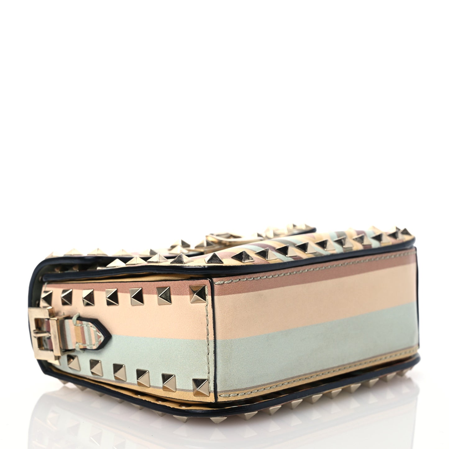 Vitello Native Couture 1975 Rockstud Crossbody Bag Green Multicolor