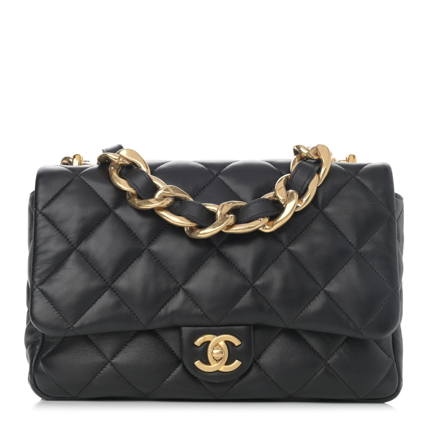 Chanel Lambskin Quilted Large CC Funky Town Flap Black 1 of 12