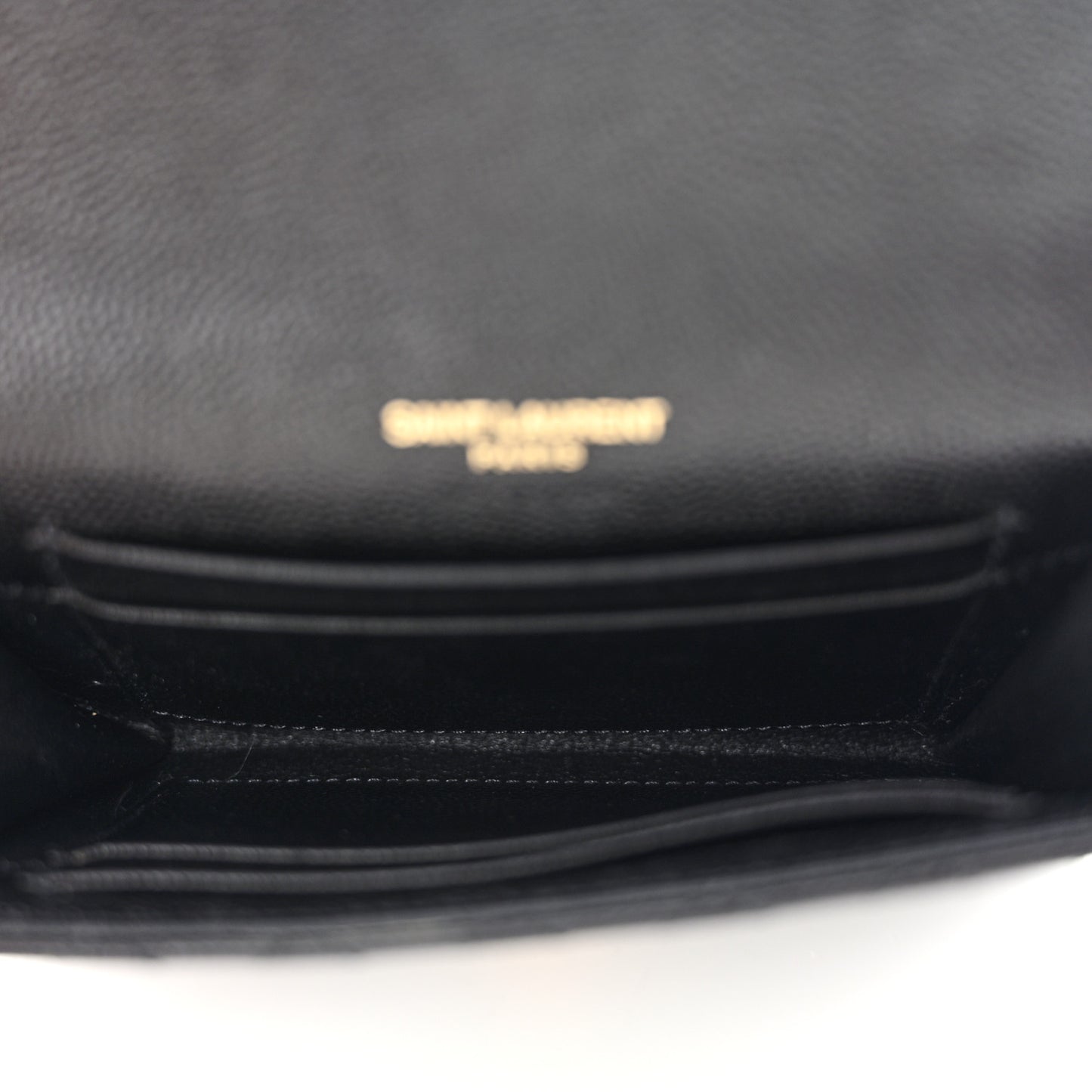 Grain De Poudre Textured Mixed Matelasse Triquilt Small Monogram Envelope Wallet Black