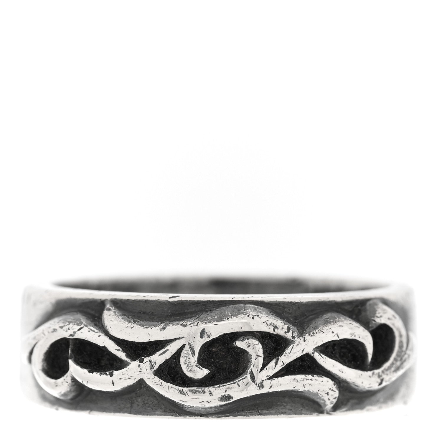 Chrome Hearts Sterling Silver Double Narrow Vine Band Ring 70 13