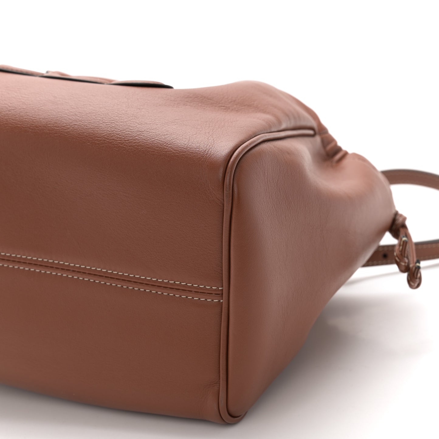 Smooth Calfskin Cuir Small Triomphe Cabas Drawstring Tan