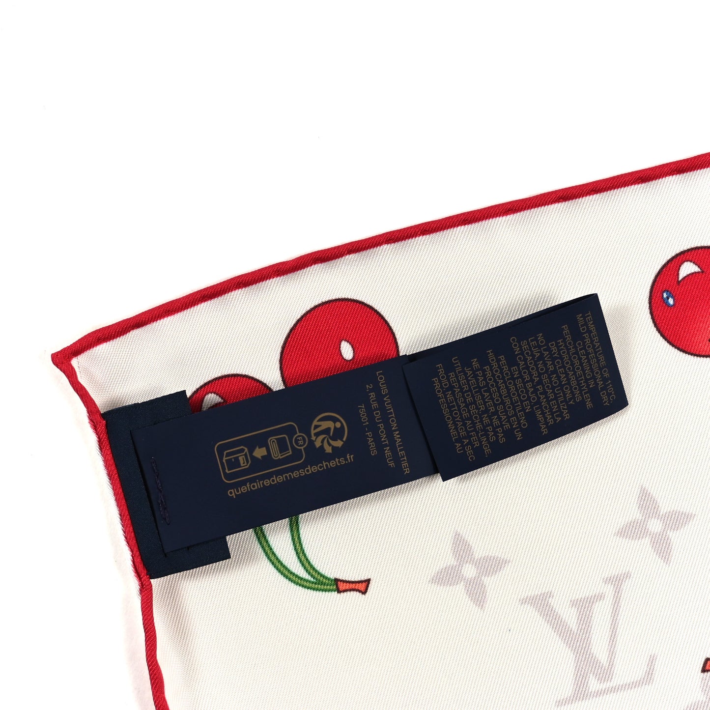 LV X TM Silk Monogram Cerises Square Scarf 90 White
