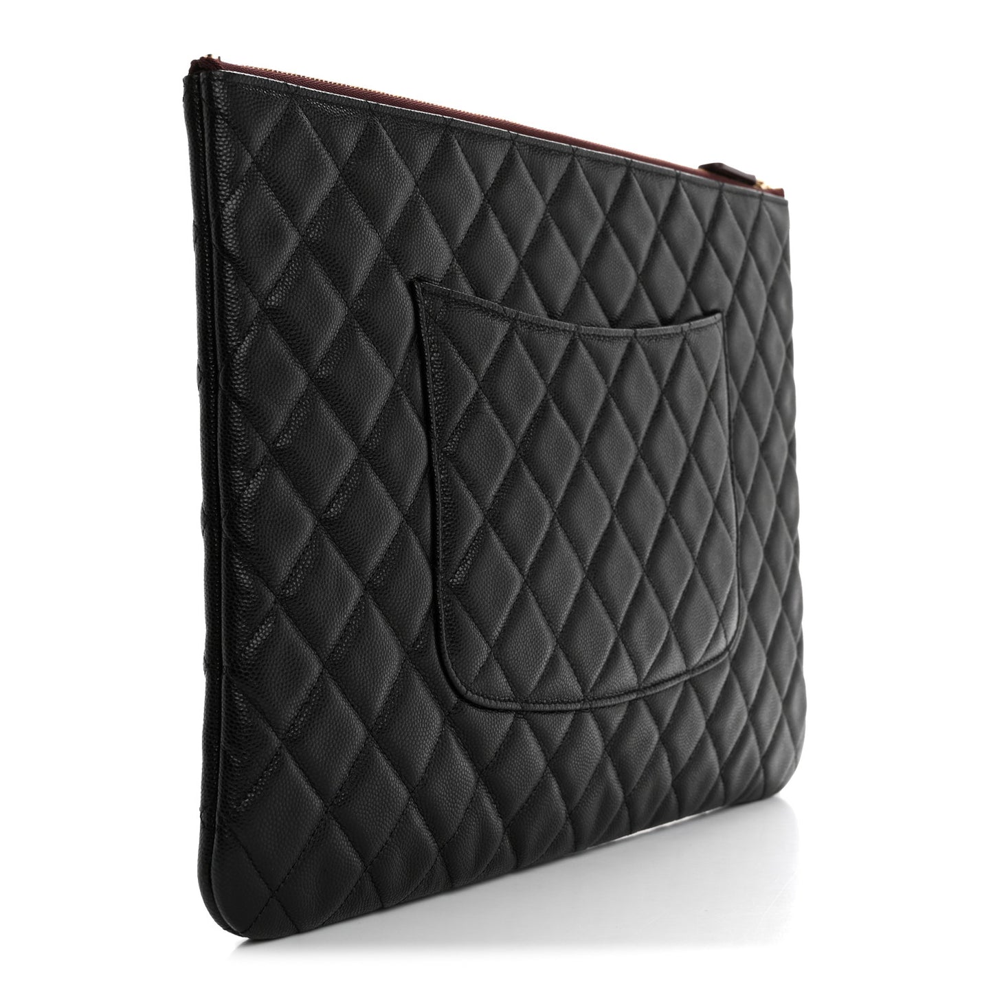 Caviar Quilted Large Cosmetic Case Black