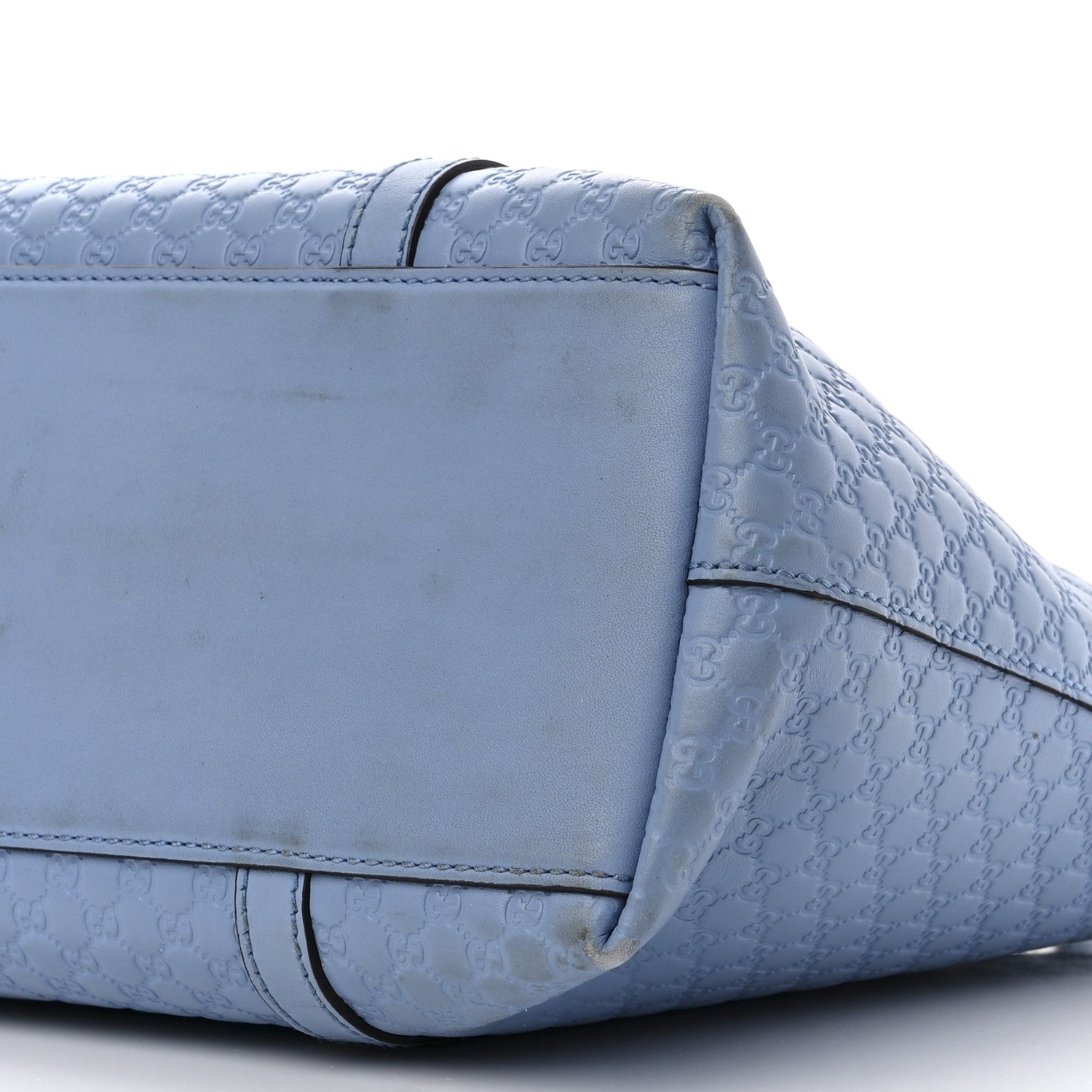 Gucci Soft Microguccissima Small Zippered Satchel Light Blue 10 of 17