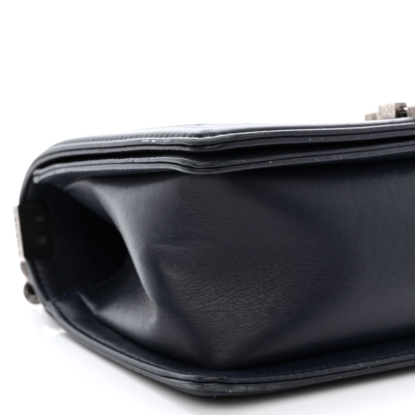 Lambskin Quilted Medium Boy Flap Navy