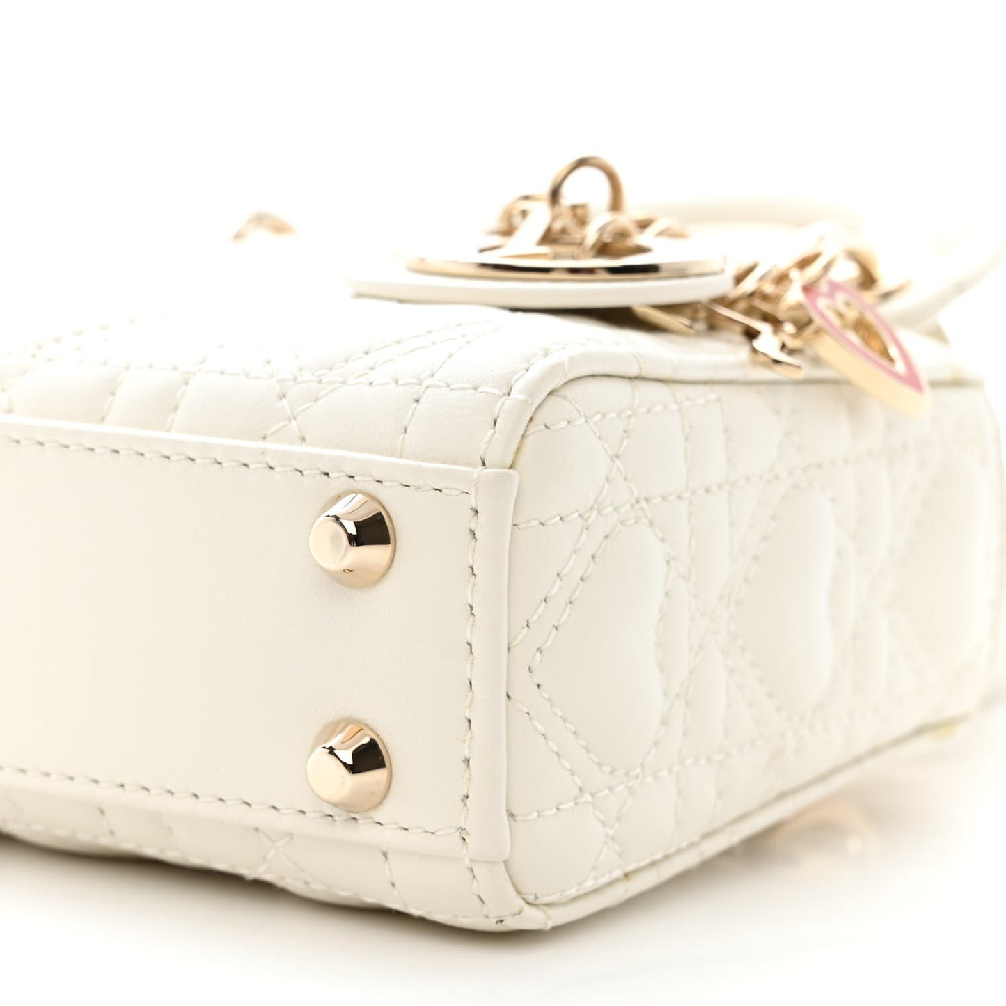 Calfskin Cannage Dioramour Micro Lady Dior Dior White
