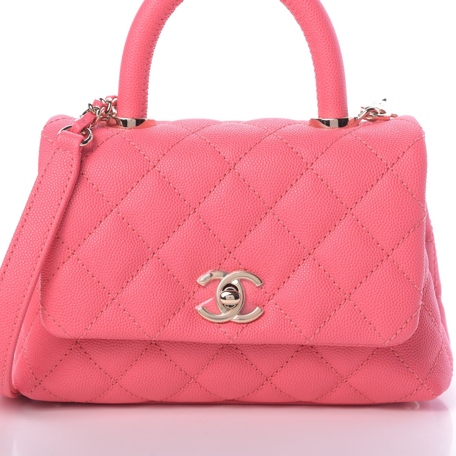 Chanel Caviar Quilted Extra Mini Coco Handle Flap Pink 8 of 11