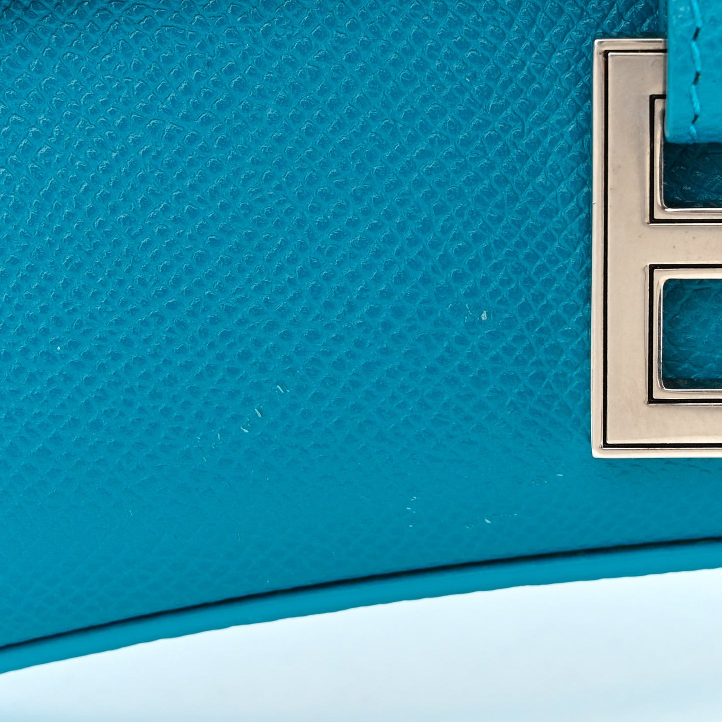 Grained Calfskin Small Downtown Shoulder Bag Turquoise