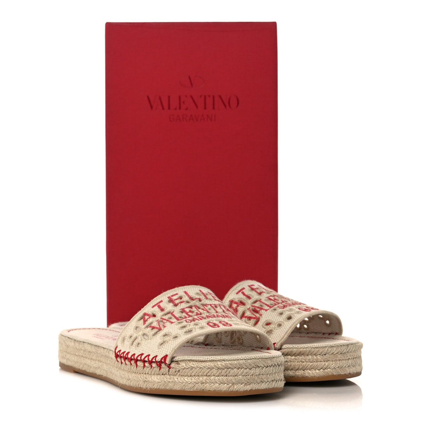 Canvas Atelier 08 San Gallo Edition Espadrille Flat Slide Sandals 38 Natural