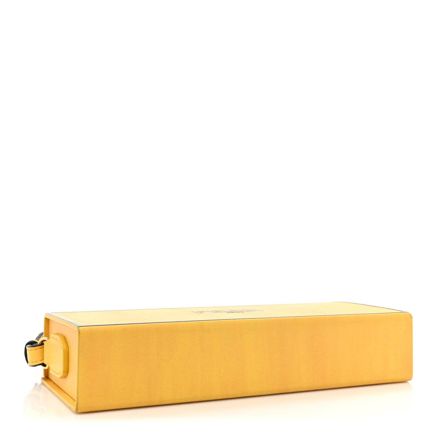 Vitello Fluffy Logo Horizontal Box Crossbody Bag Yellow Box Black