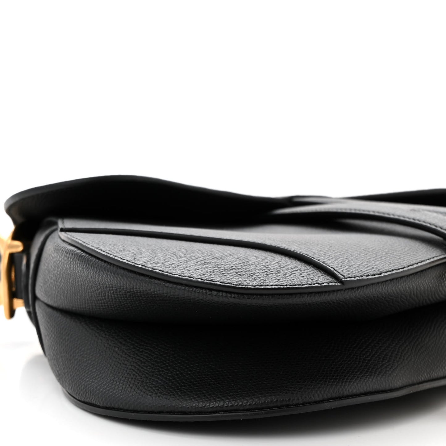 Grained Calfskin Saddle Bag Black