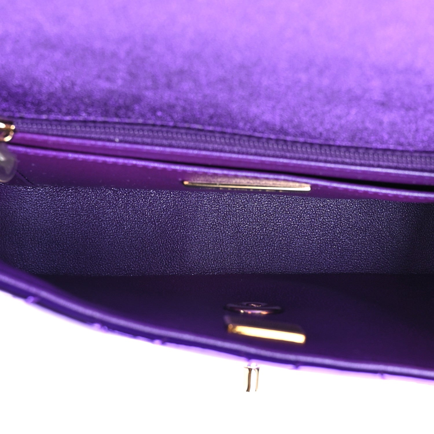 Chanel Mirror Calfskin Metallic Calfskin Quilted Hollywood Boulevard Mini Flap With Star Coin Purse Purple 6 of 13