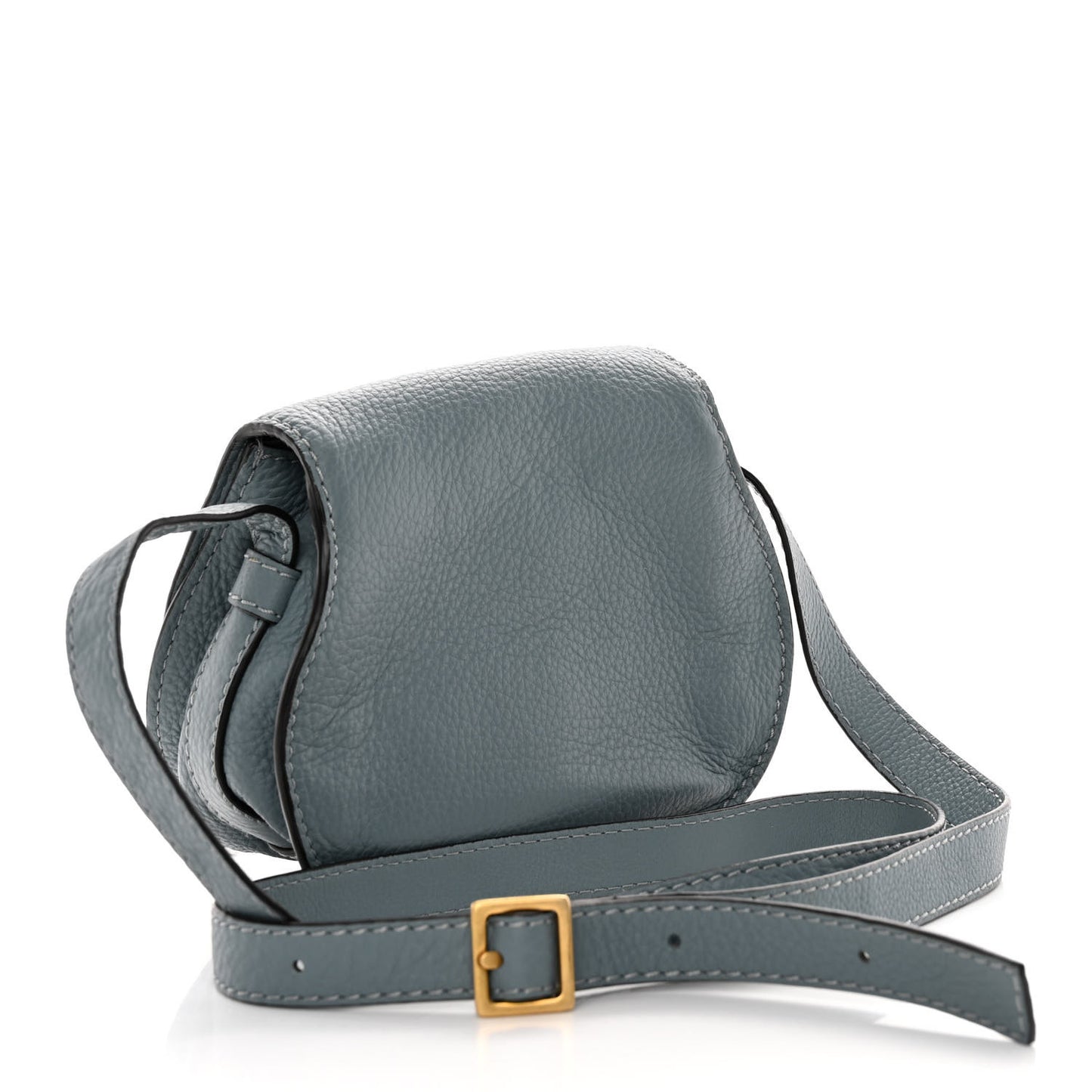 Calfskin Mini Marcie Round Crossbody Bag Rainy Blue
