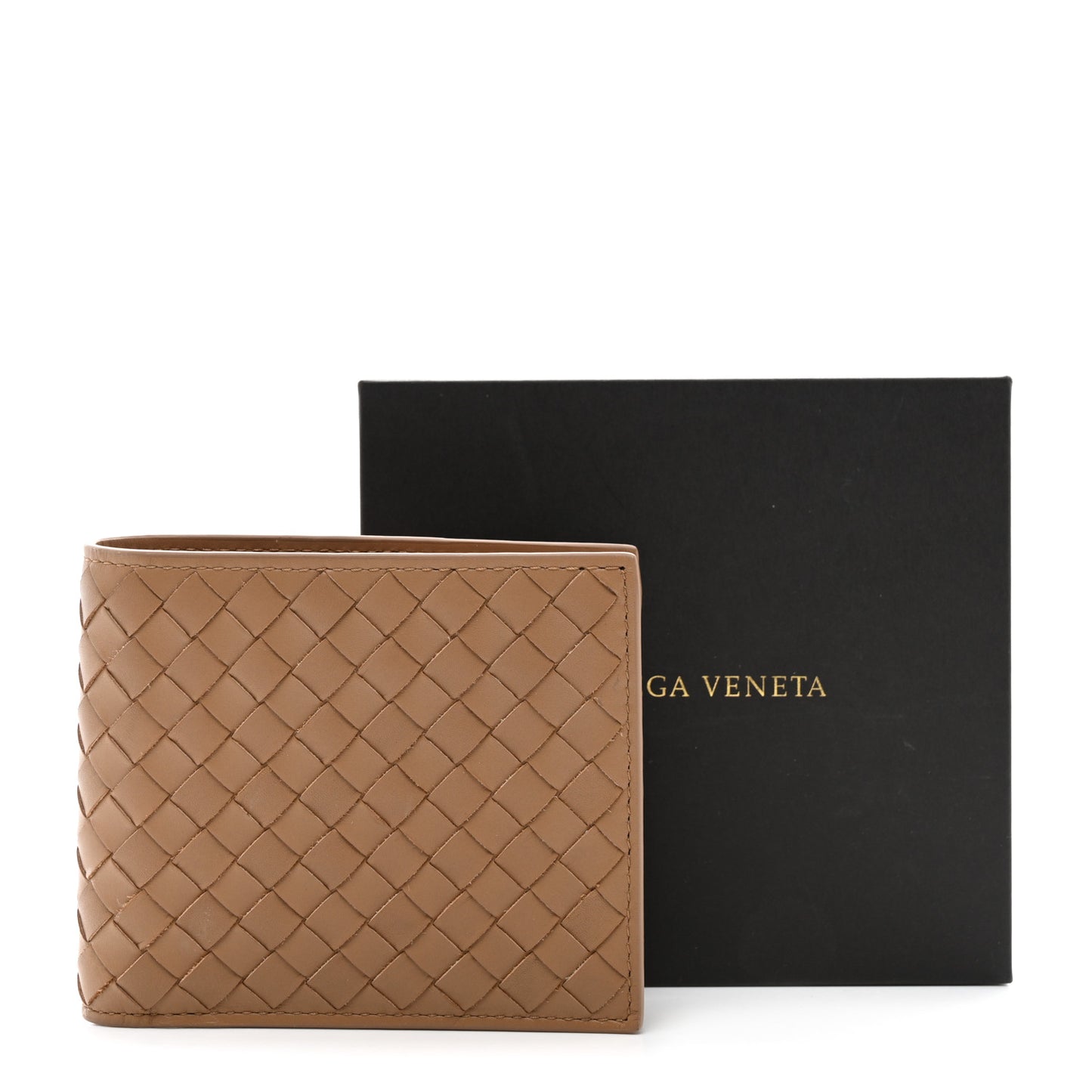 Nappa Intrecciato Bi-Fold Wallet Brown