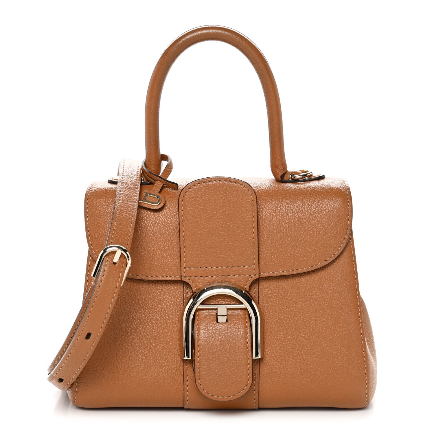 delvaux pebbled leather backpack Delvaux Brown Calf Leather Brillant Mini Bag With Strap