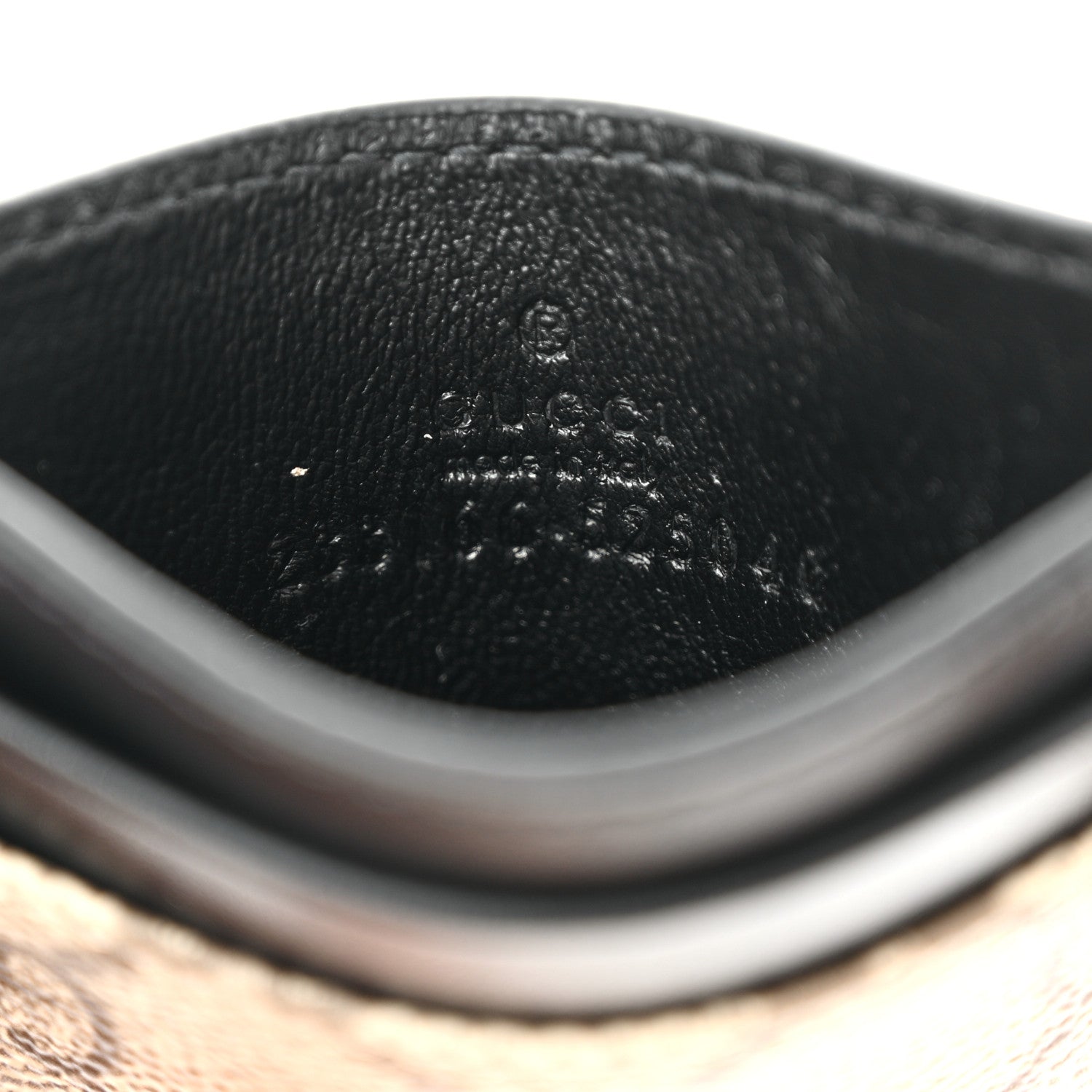 Gucci GG Supreme Monogram Calfskin Card Holder Beige Black 6 of 6