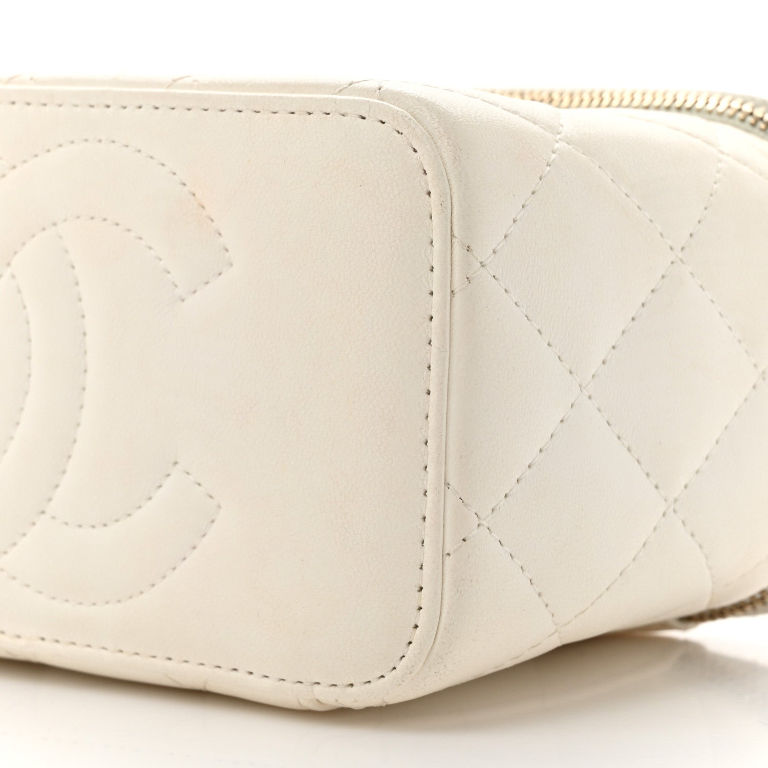 Chanel Lambskin Quilted Small CC Dynasty Vanity Case With Chain White 9 of 19