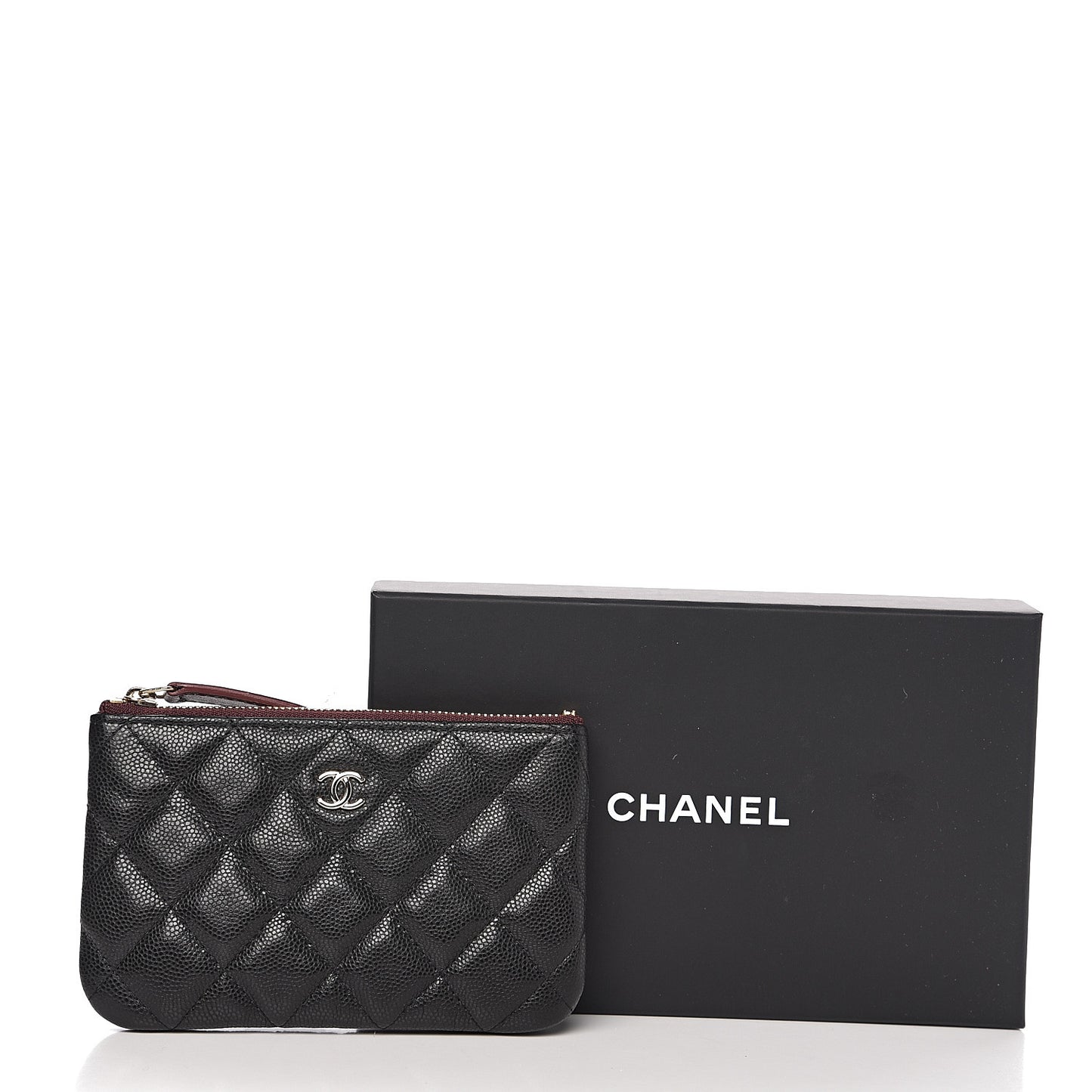 Caviar Quilted Small Cosmetic Case Black