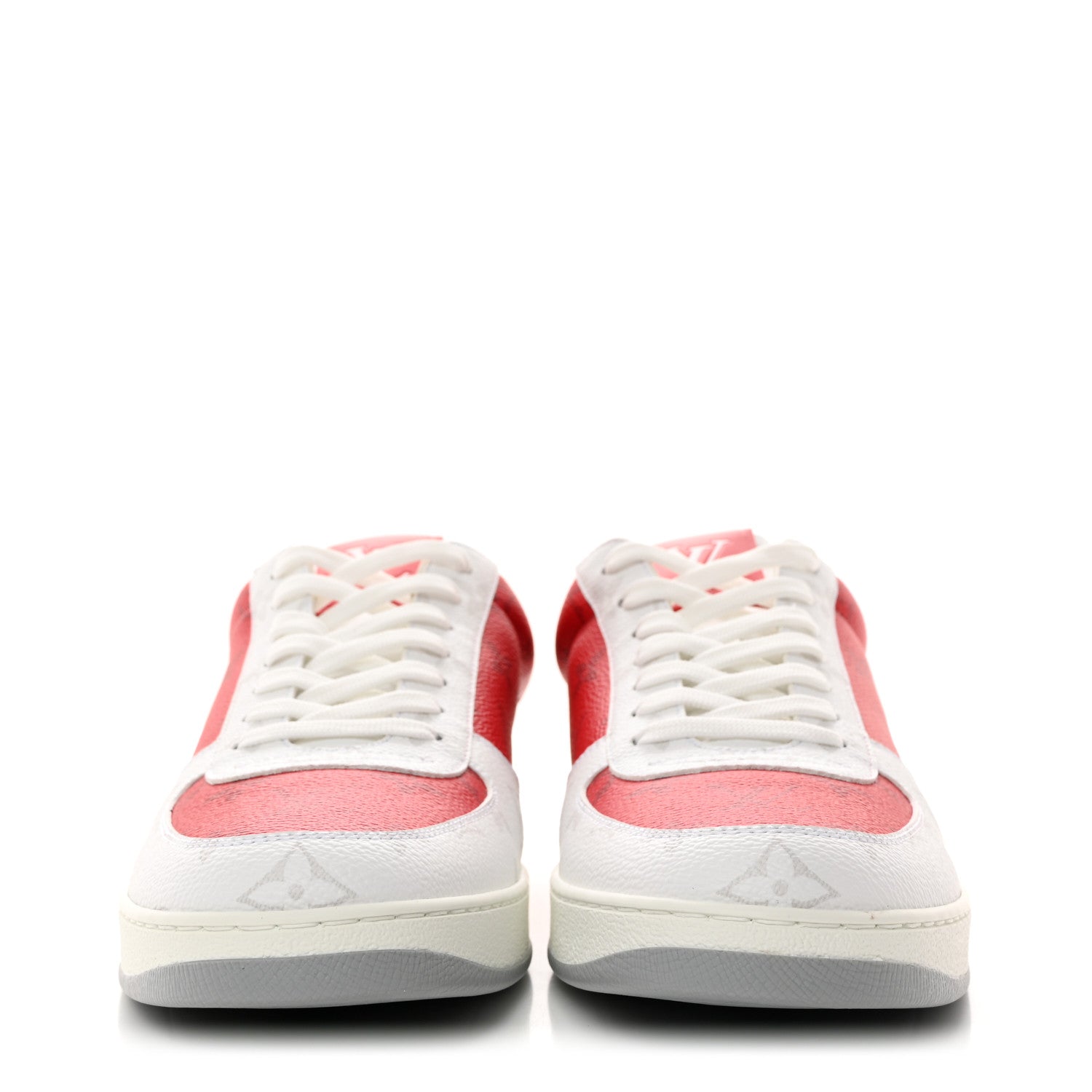 Louis Vuitton Monogram Calfskin Mens Rivoli Sneakers 8 Red 2 of 9