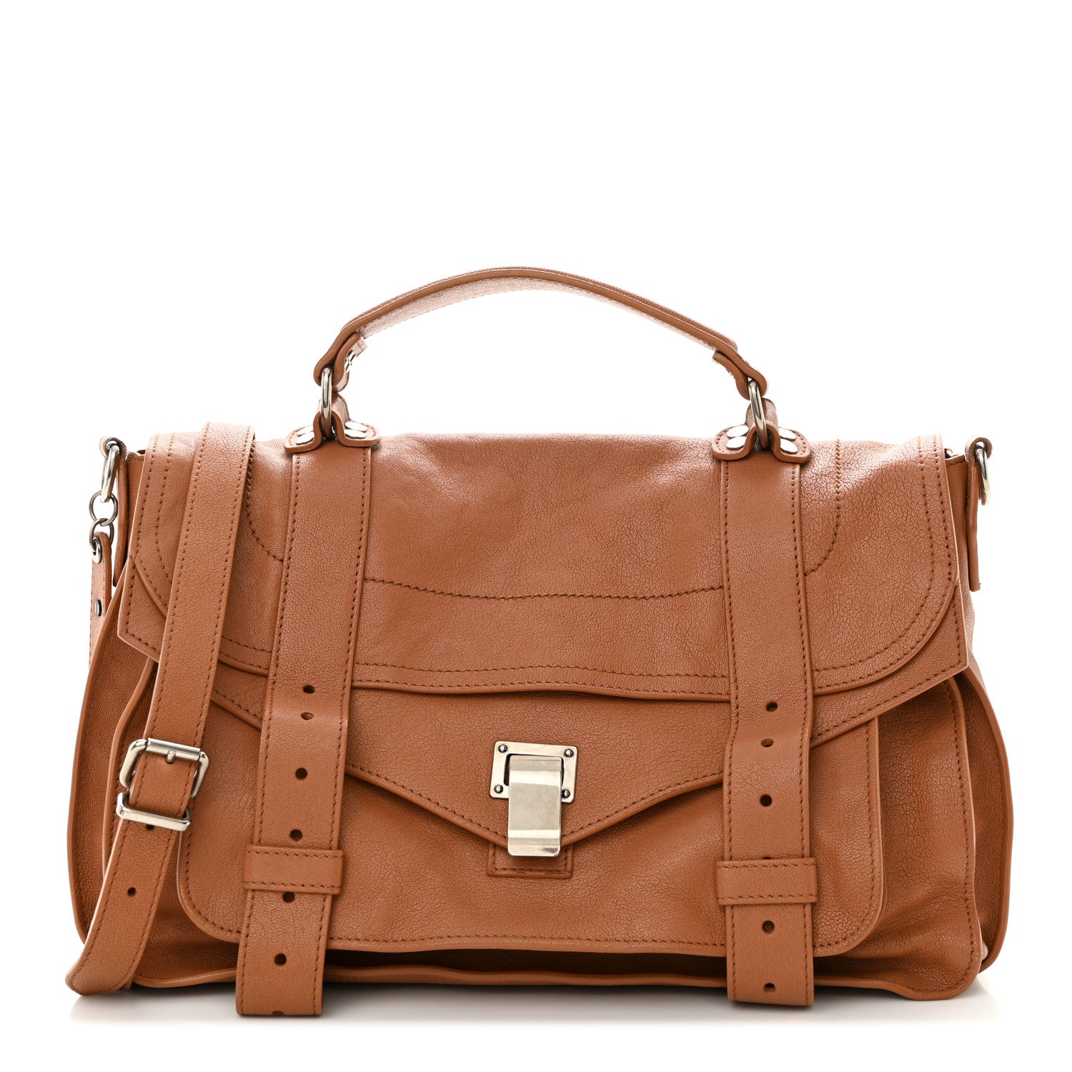 Proenza Schouler Lambskin Medium PS1 Satchel Saddle 1 of 10