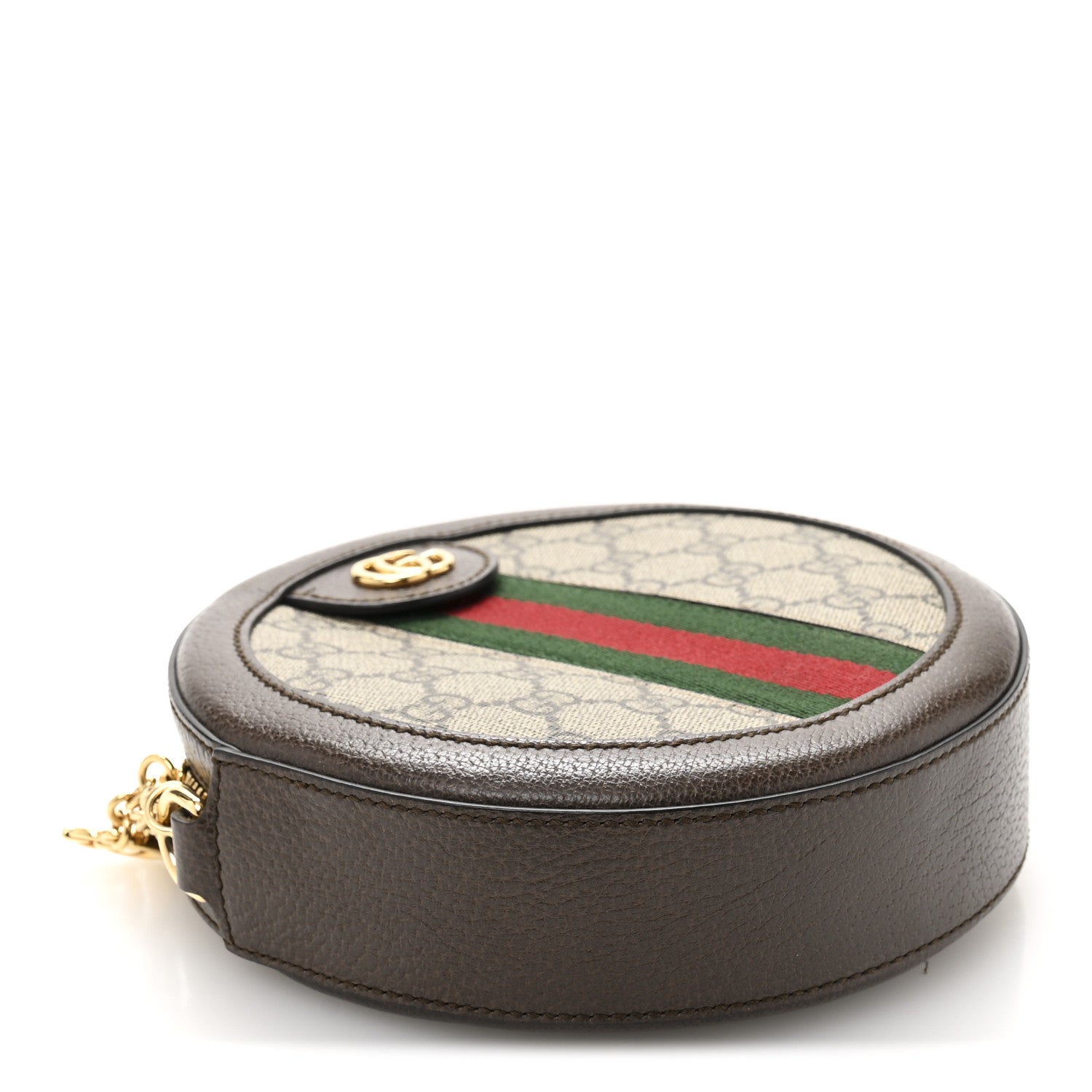 Gucci GG Supreme Monogram Web Mini Ophidia Round Shoulder Bag Brown 4 of 12