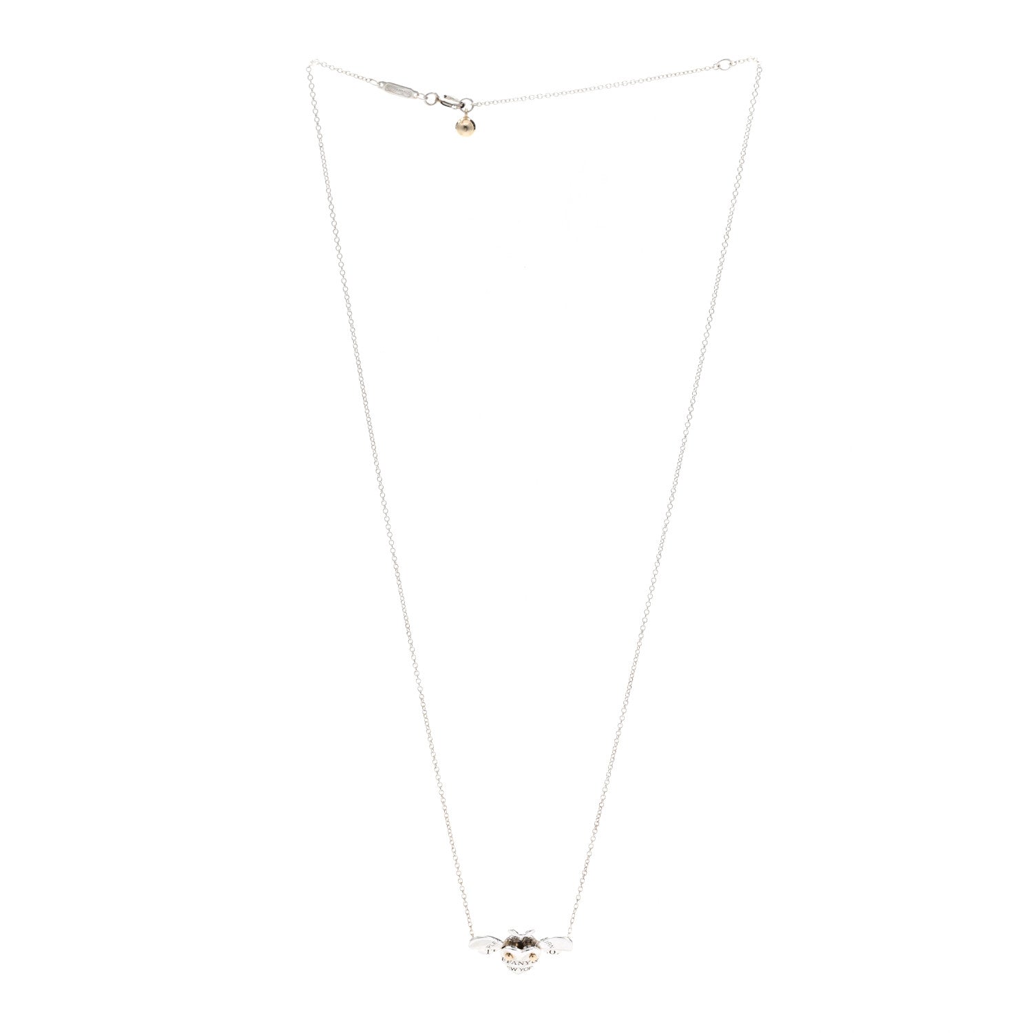 Tiffany Sterling Silver 18K Yellow Gold Return to Tiffany Love Bugs Bee Pendant Necklace 3 of 5