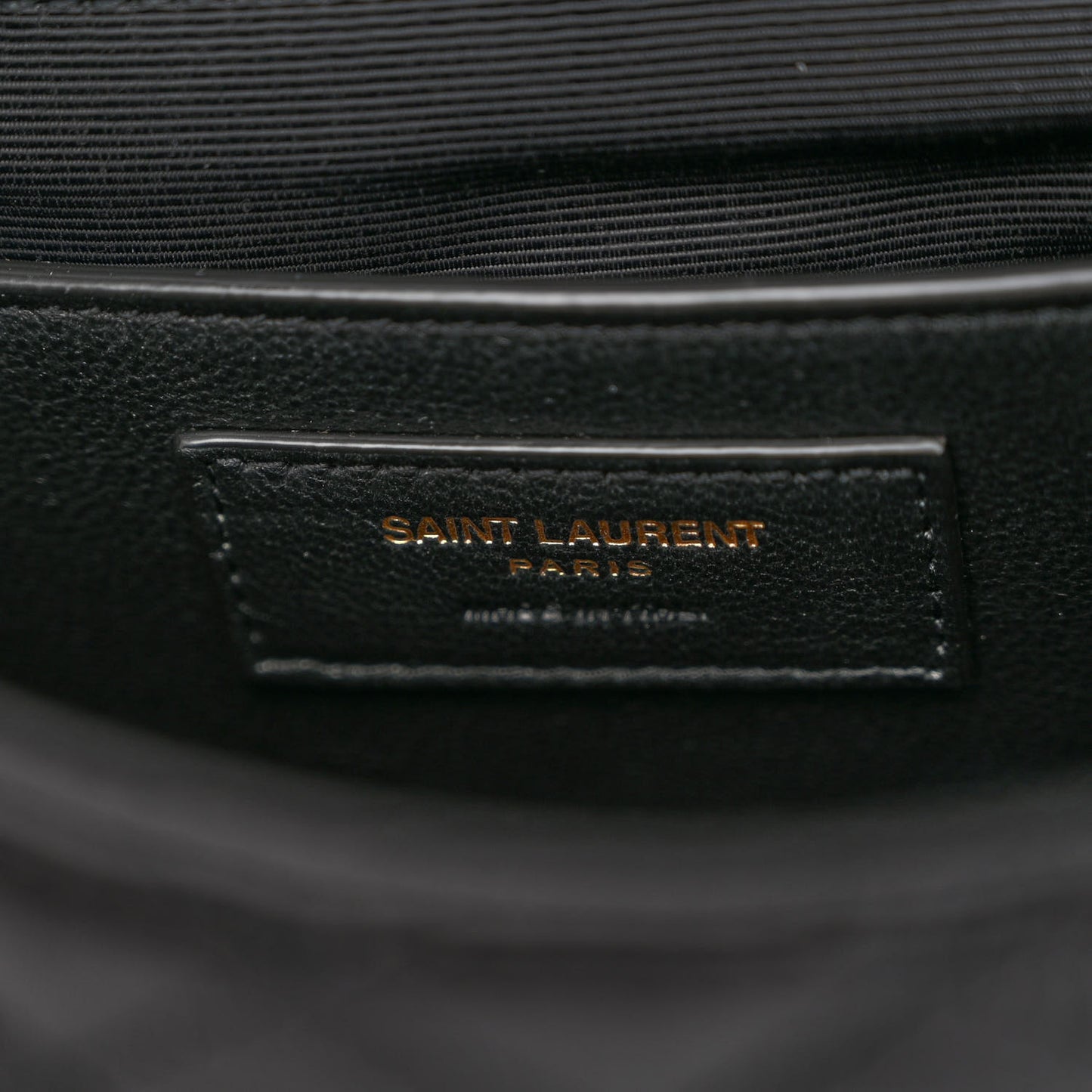 Satin Mixed Matelasse Triquilt Medium Monogram Envelope Satchel Black