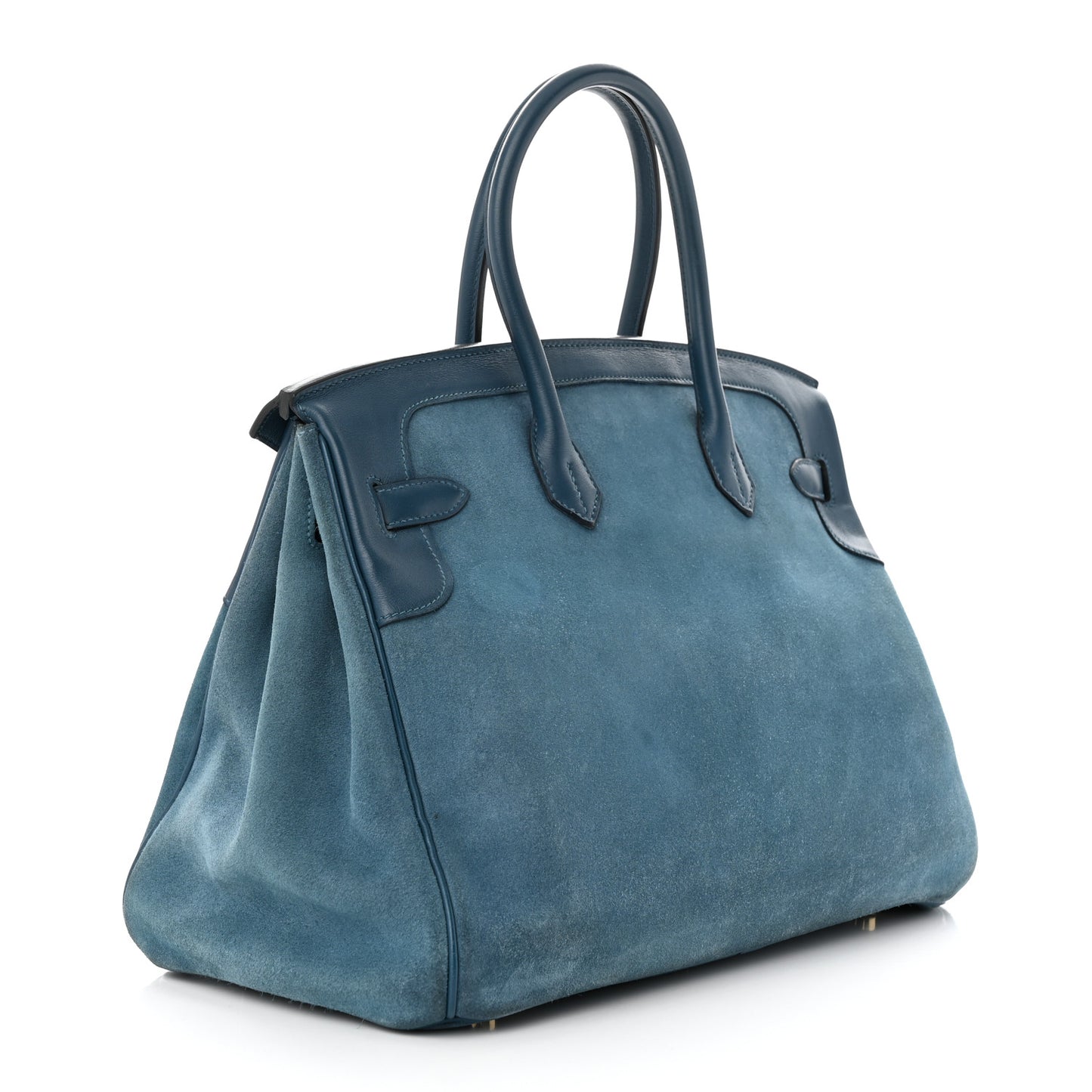 Veau Doblis Swift Grizzly Birkin 35 Bleu Tempete
